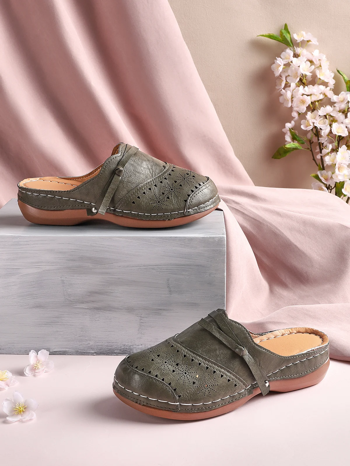 Ballerines Vintage Plaine Été Respirant Talon Bas PU PU Birkenstock Polyuréthane pour Femme