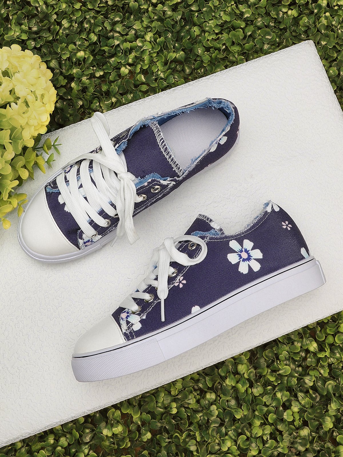 Mocassins Décontractés en Toile à Talon Plat