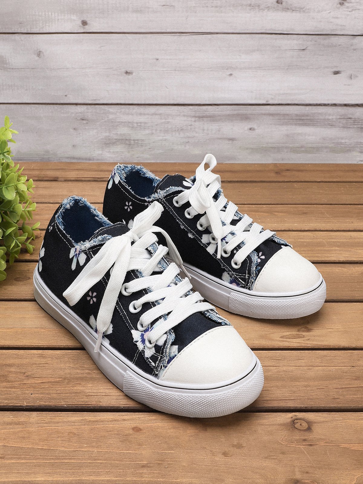 Mocassins Décontractés en Toile à Talon Plat