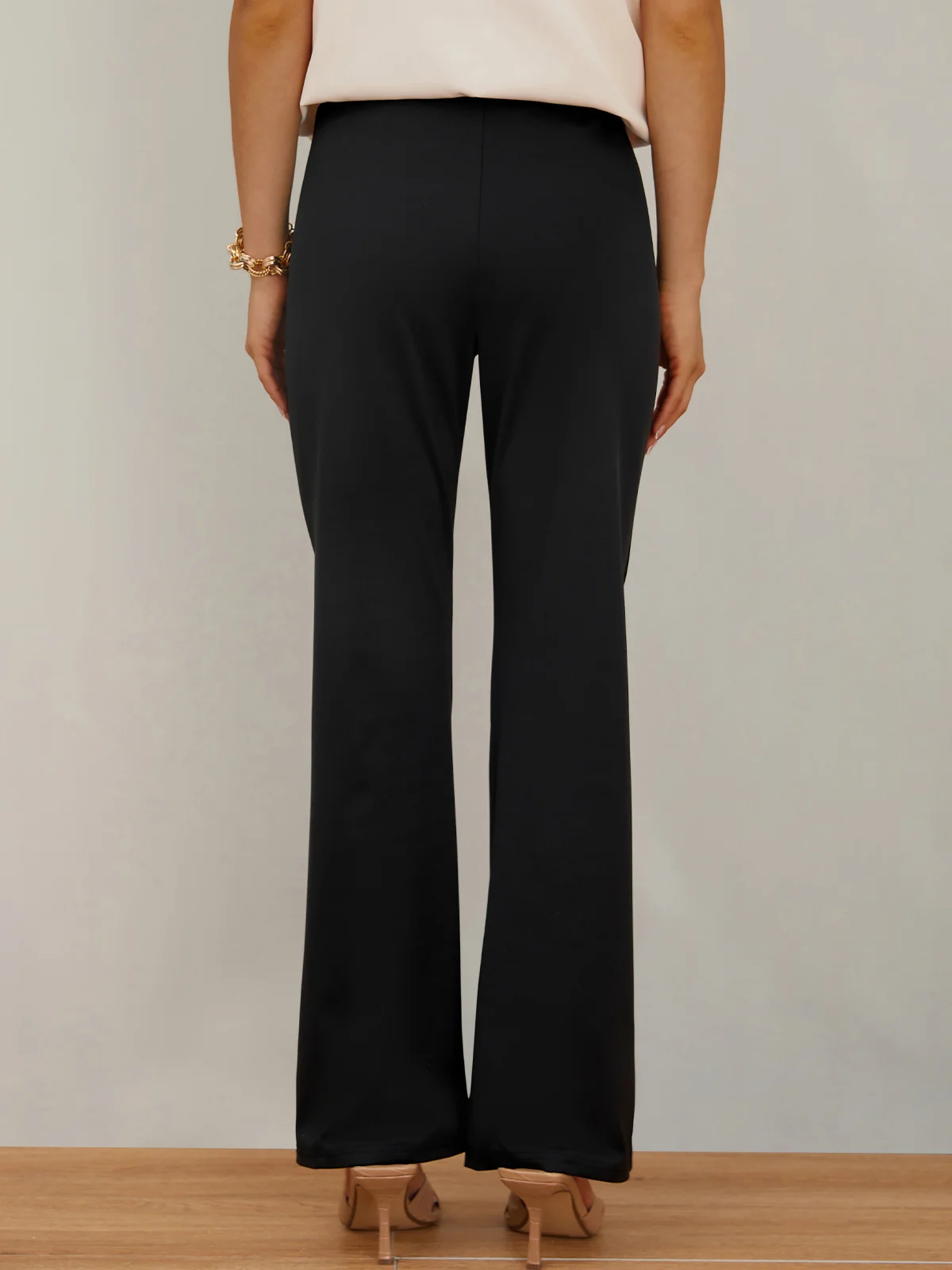 Mode Pantalons Femmes Décontracté Plain Toutes Les Saisons Zip Faire la navette Pantalon droit Long Droit T.-N.-L.