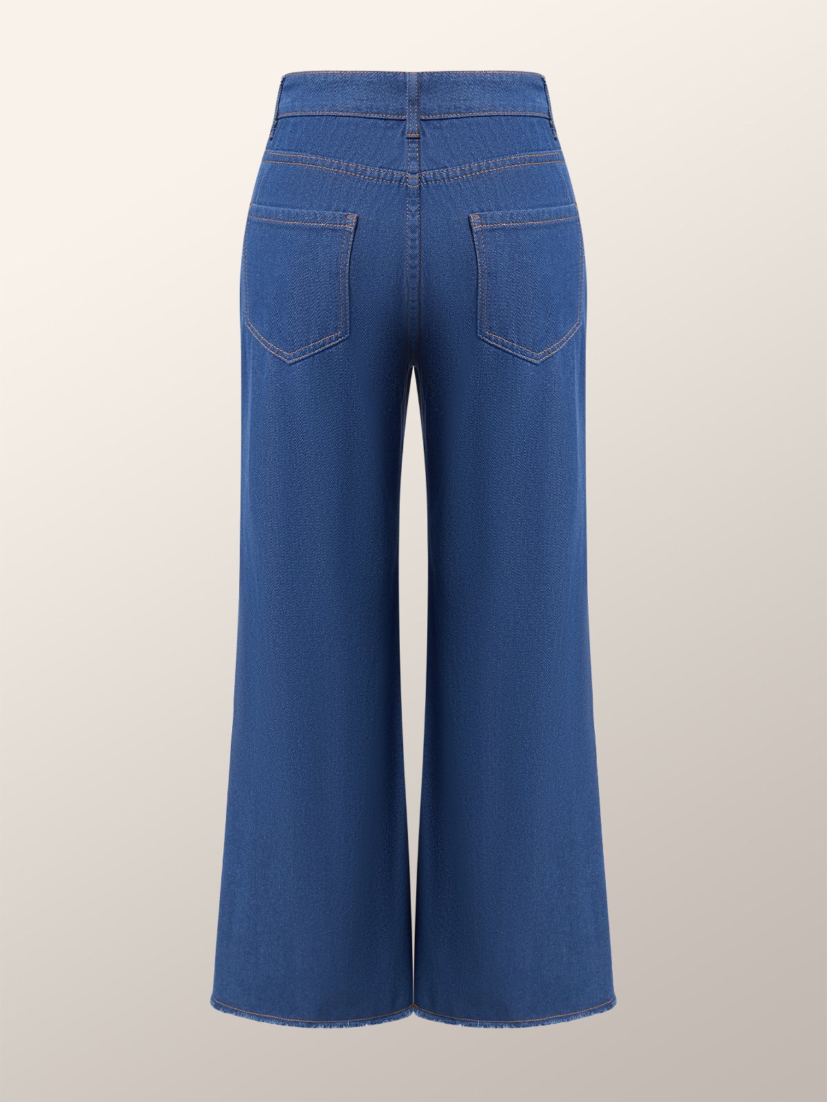 Jeans Plain Toutes Les Saisons Urbain Naturel Aucune élasticité Ample Long Trapèze Régulier pour Femmes