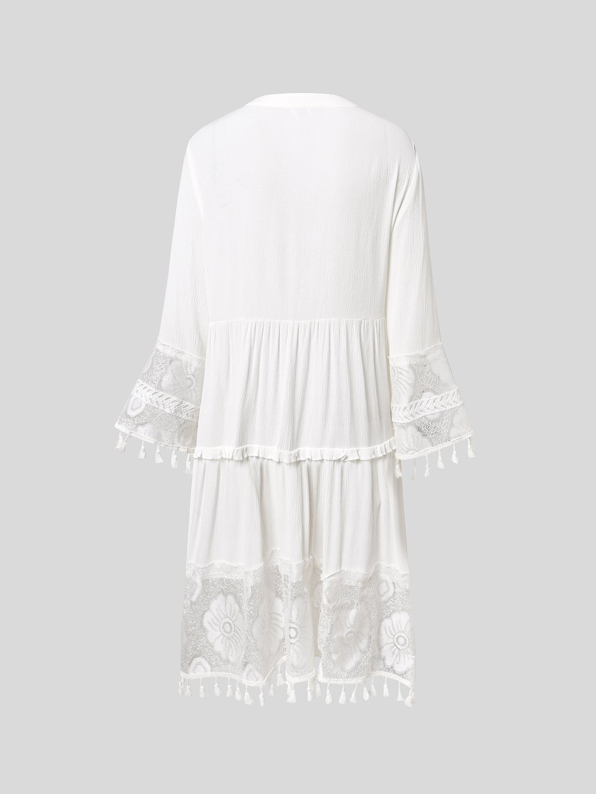 Vetement hippie chic Robe en dentelle Manches 3/4 Boho Robes