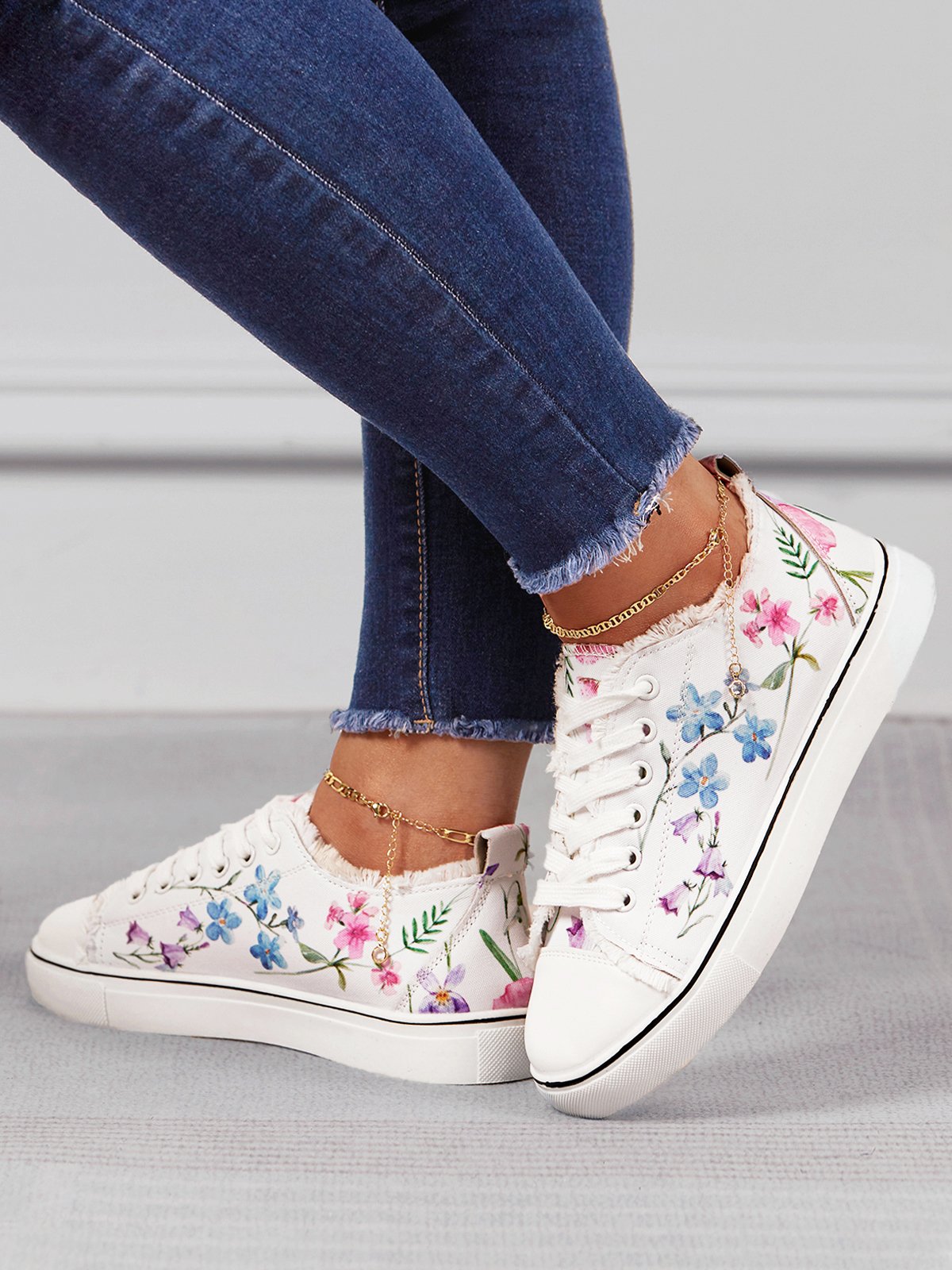 Mode Floral Ultraléger Respirable Sportif Toile Chaussures