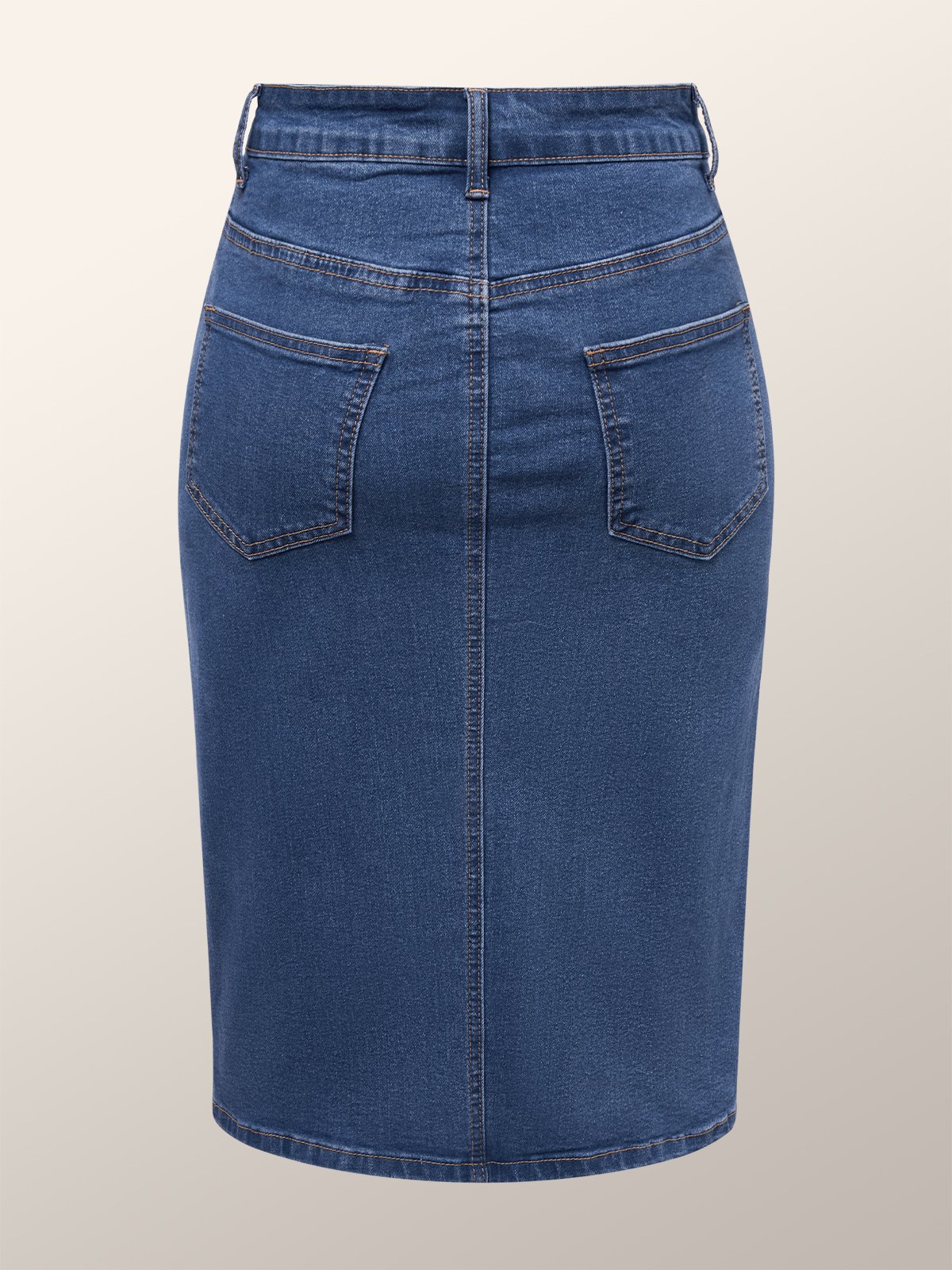 Jupe En Jean Vintage Belle Poque - Taille Haute, Fente - Trapèze Élégant - Coton/Polyester