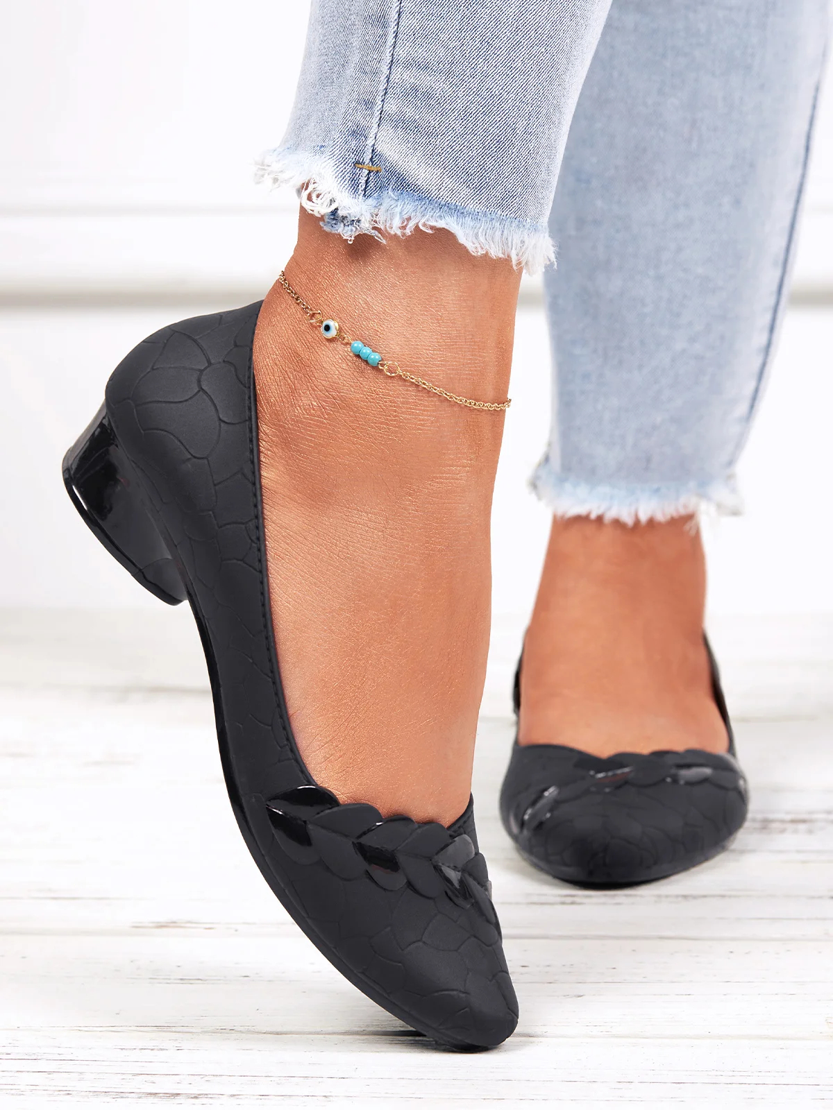 Chaussures à Tige Basse Femmes Plain Toutes Les Saisons Urbain PVC Talon Bas Bout Fermé Meilleure vente TPR Chaussures à Tige Basse