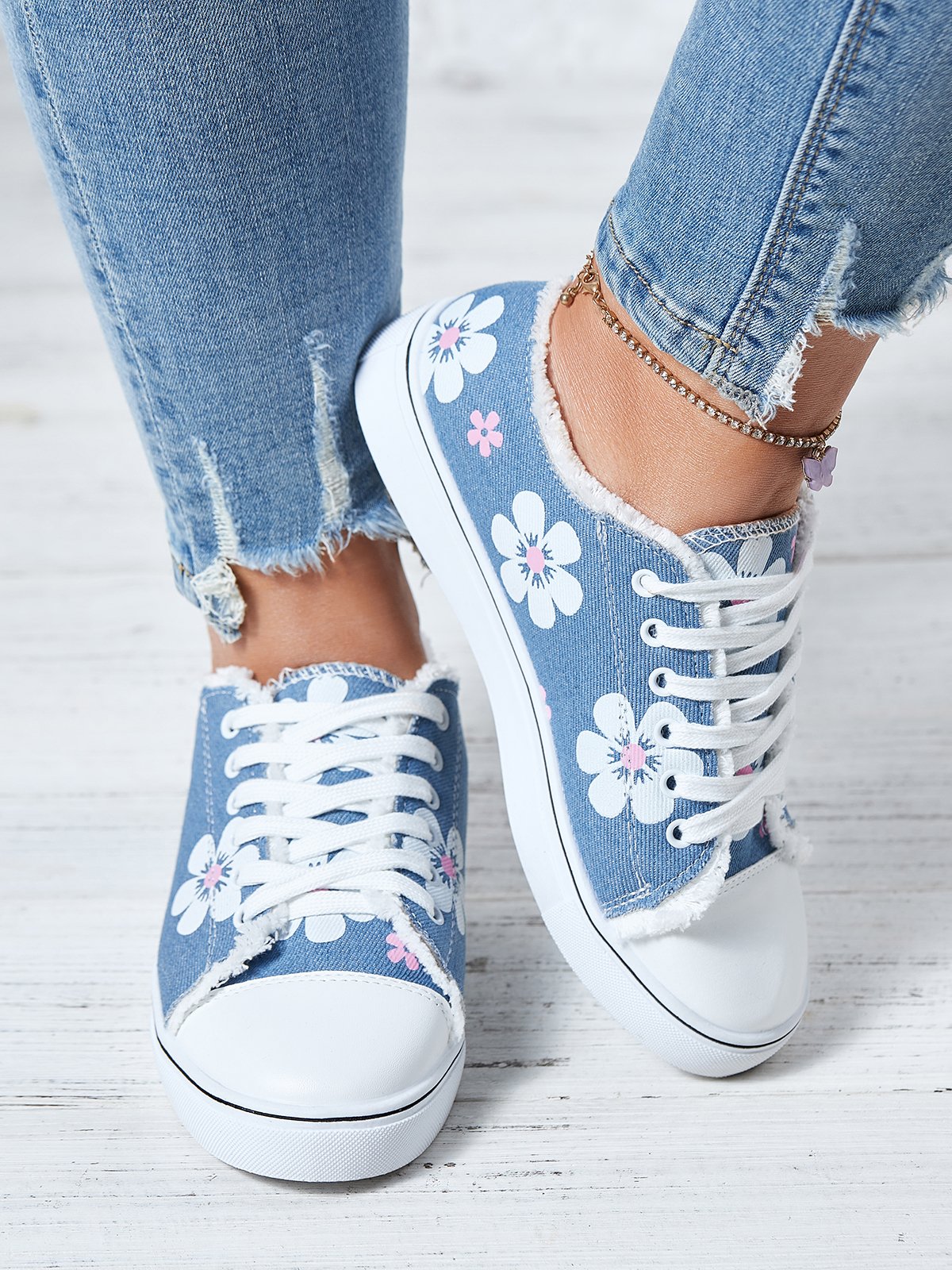 Mocassins Décontractés en Toile à Talon Plat