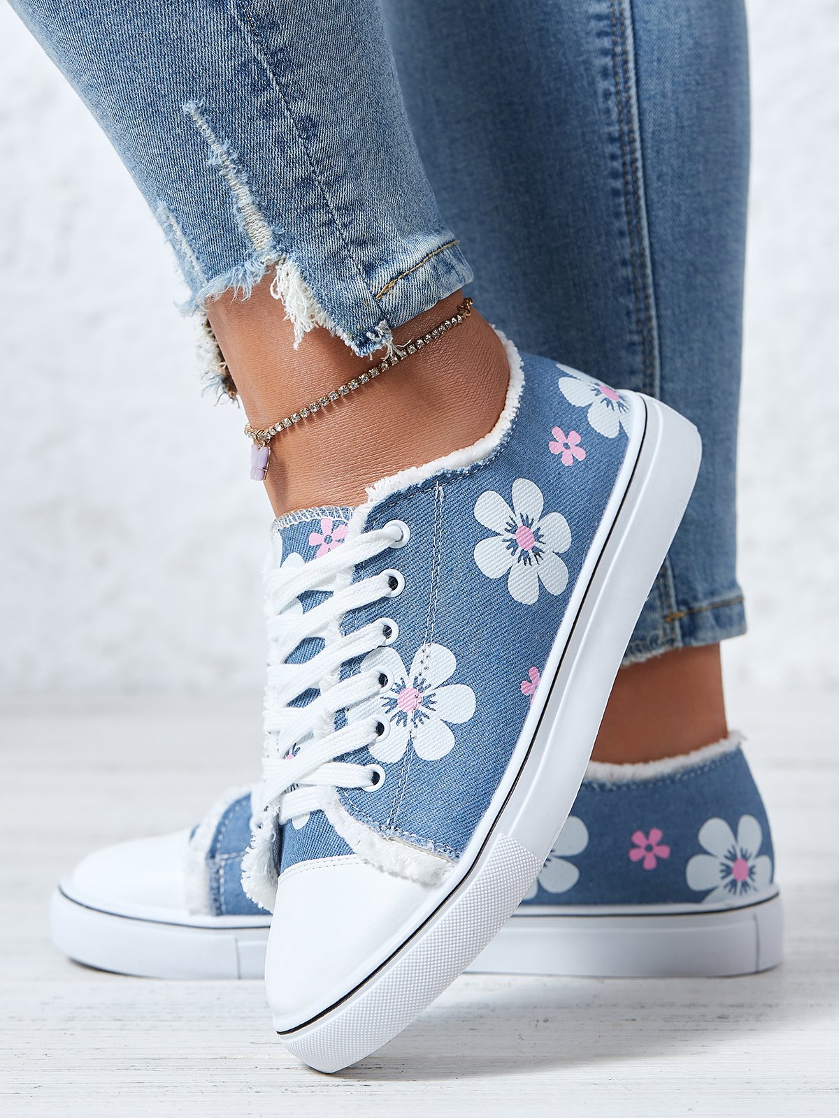 Mocassins Décontractés en Toile à Talon Plat