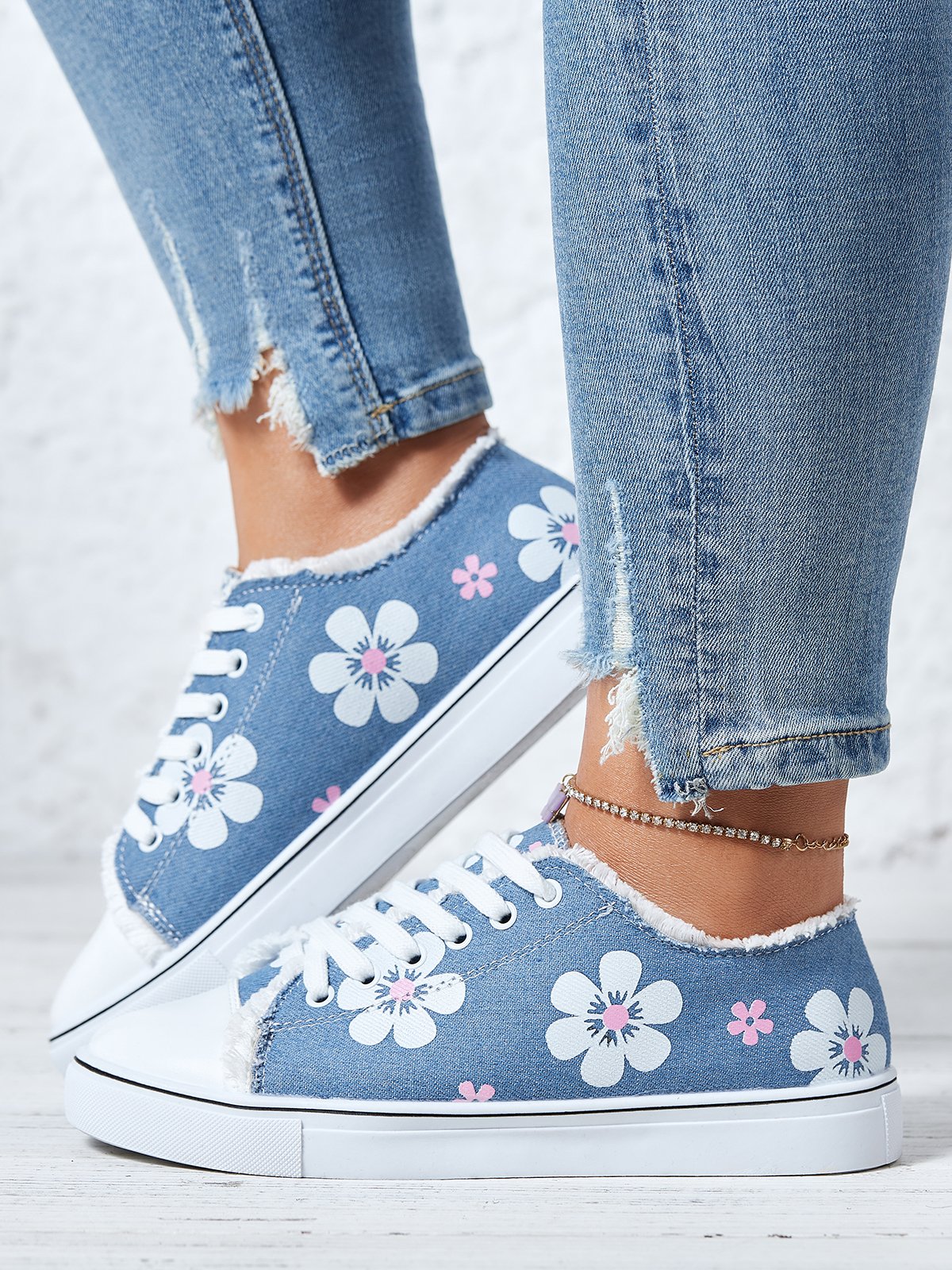 Mocassins Décontractés en Toile à Talon Plat