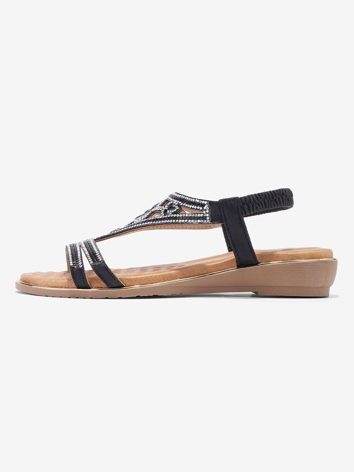 Sandales à lanières Floral Été Fête Antidérapant Vacances Avec Faux Diamant Musique Festival à Enfiler Chaussures Officielles pour Femmes