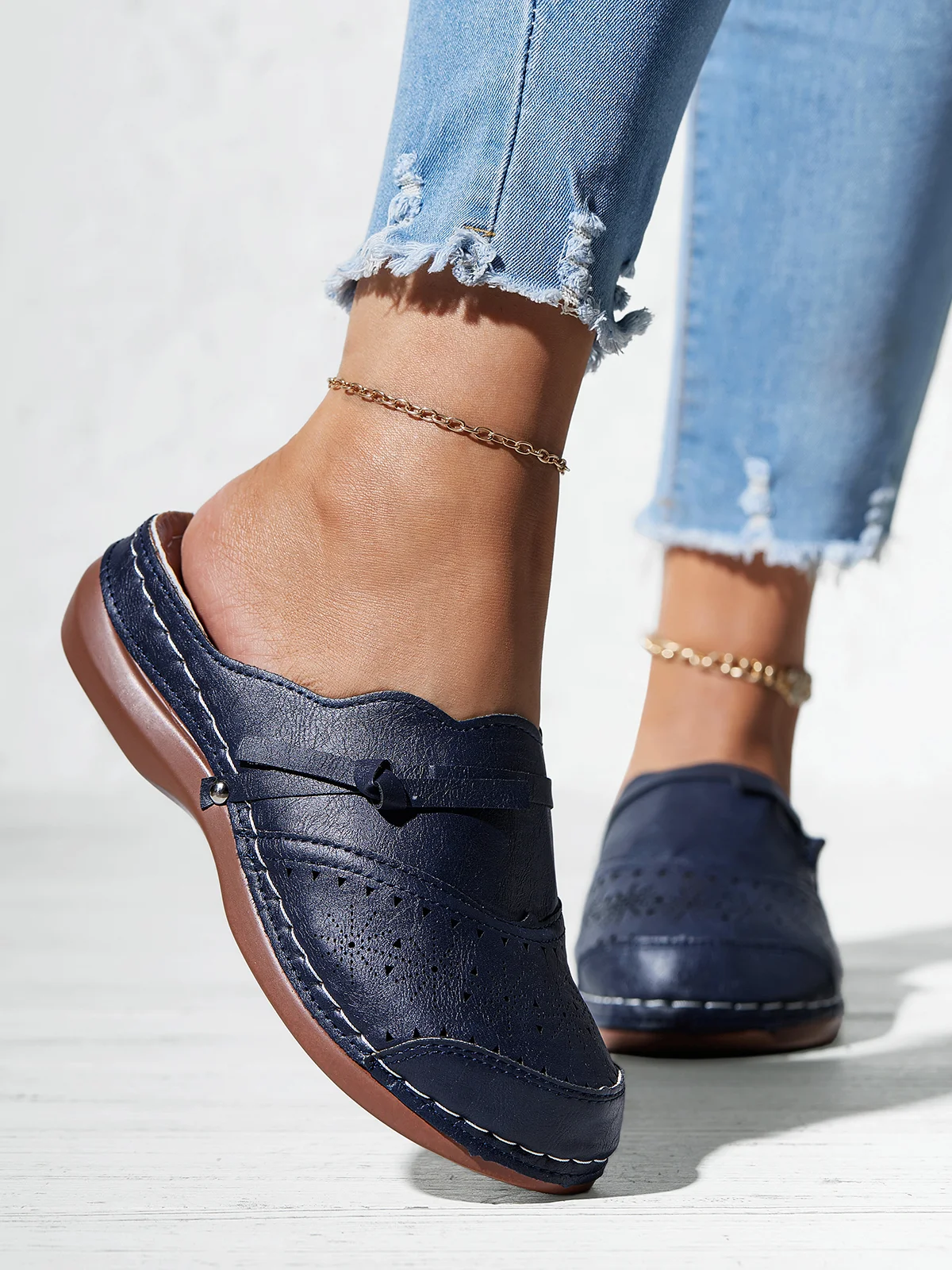 Ballerines Vintage Plaine Été Respirant Talon Bas PU PU Birkenstock Polyuréthane pour Femme