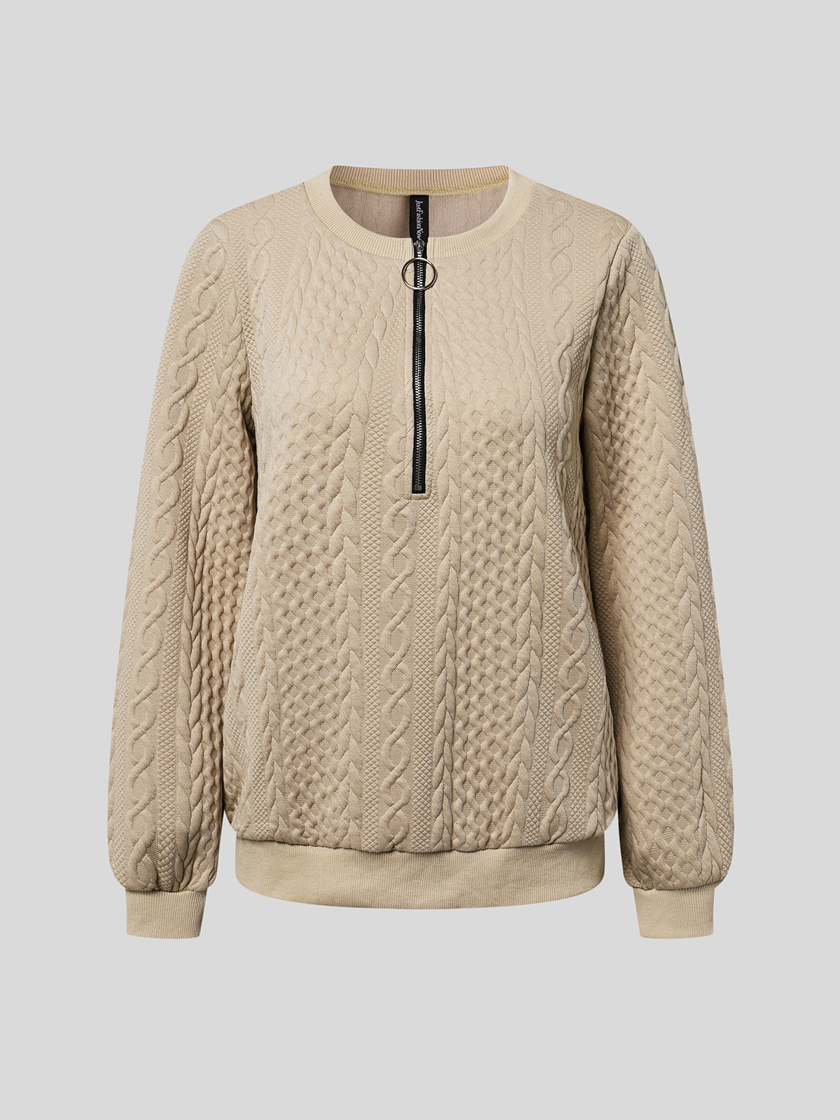 Sweat-shirts Femmes Décontracté Plain Printemps / Automne Tricoté Zip Micro-élasticité Quotidien Manches Longues Régulier