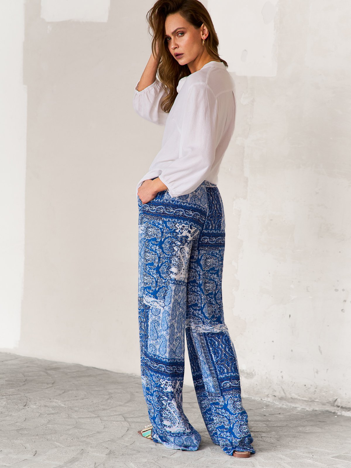Pantalons Vacances Ethnique Printemps / Automne Polyester Naturel Quotidien Ample Long Non pour Femmes