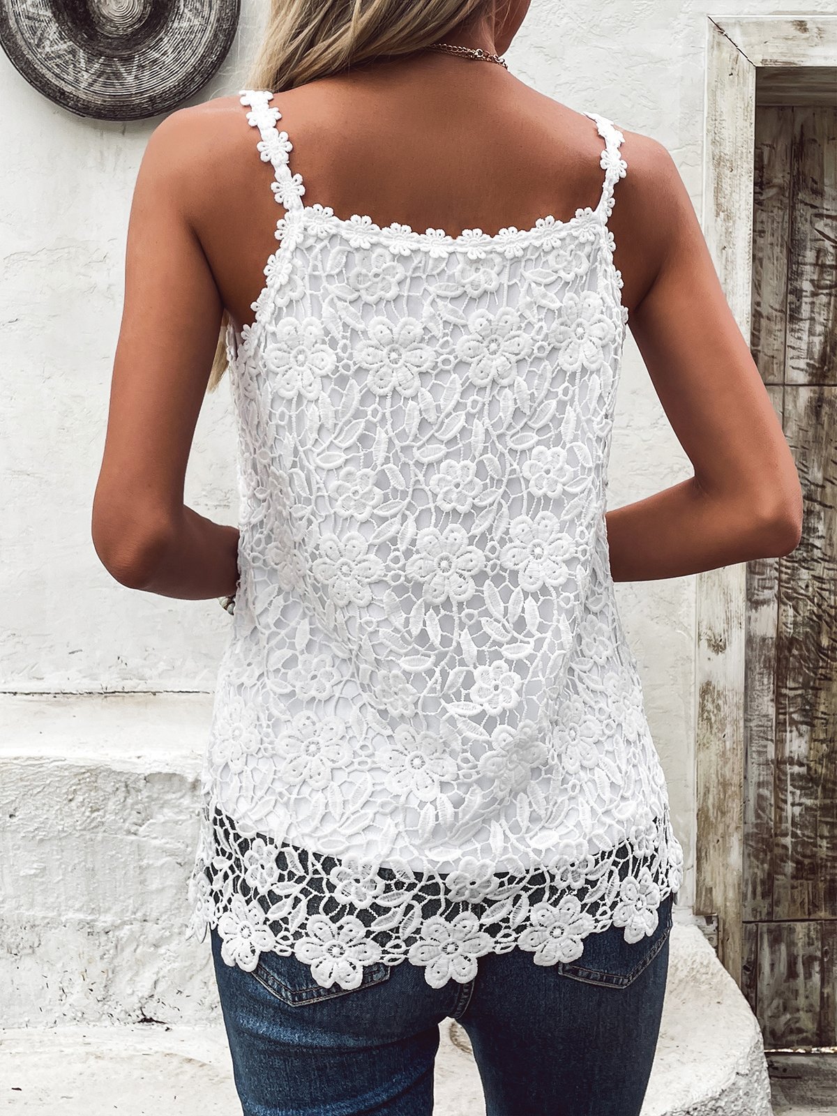 Top Débardeur Tops Femmes Décontracté Plain Été Polyester Col V Aucune élasticité Quotidien Ample Régulier