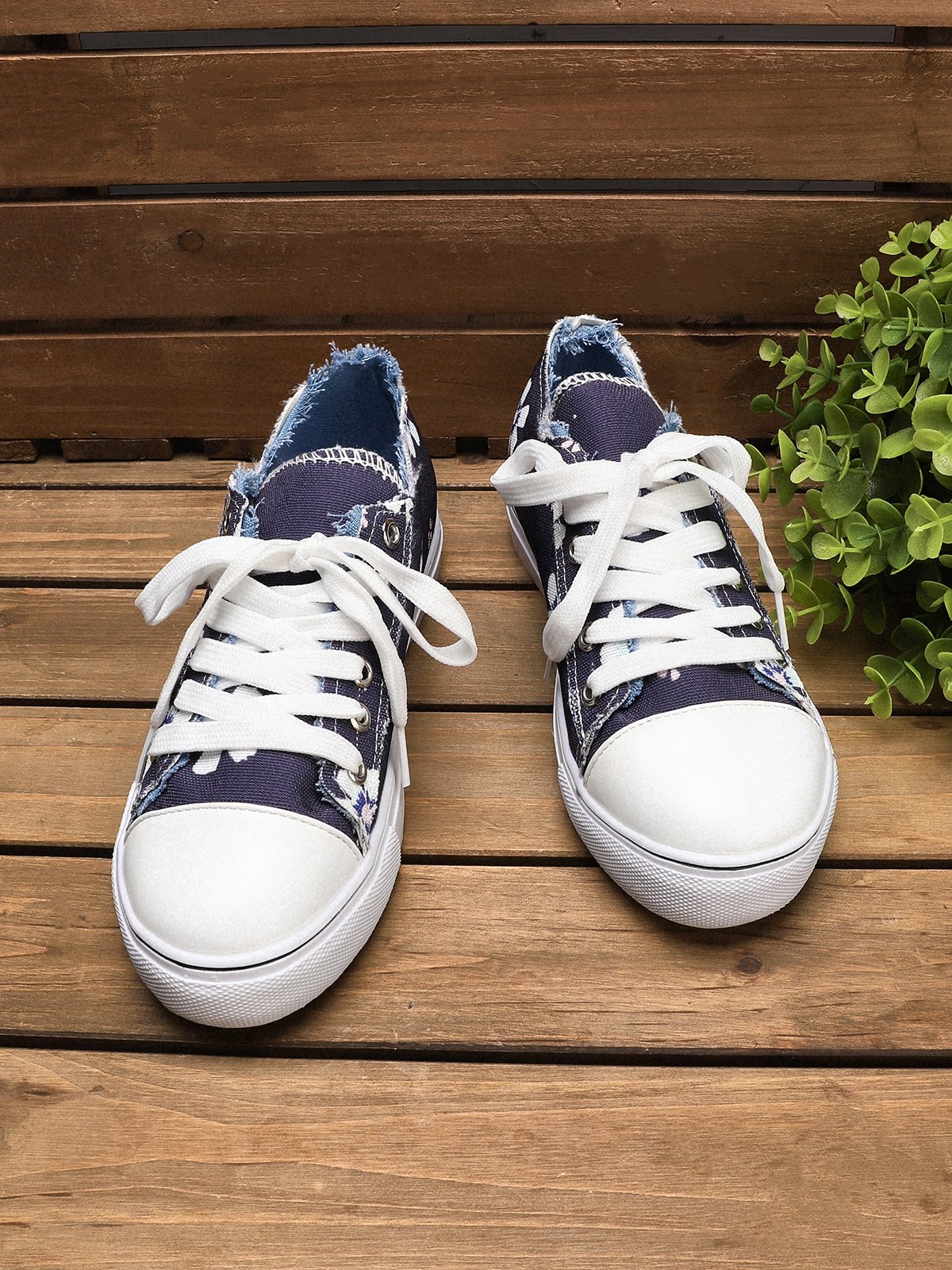 Mocassins Décontractés en Toile à Talon Plat
