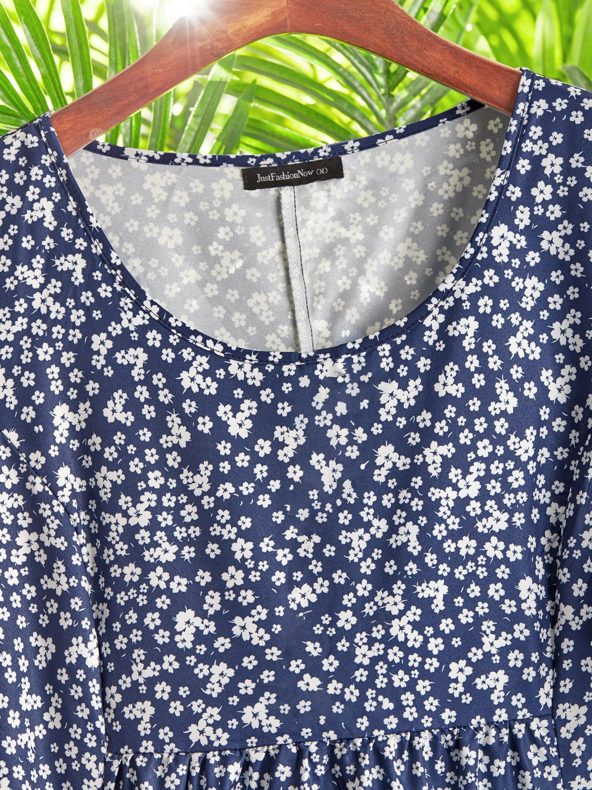 Vetement hippie chic Robe Mi-Longue Florale avec Poches