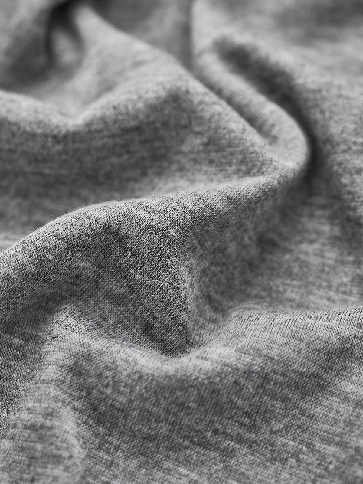 Top Gris Coton Décontracté Col Rond Unicolore manches longues ample et confortable