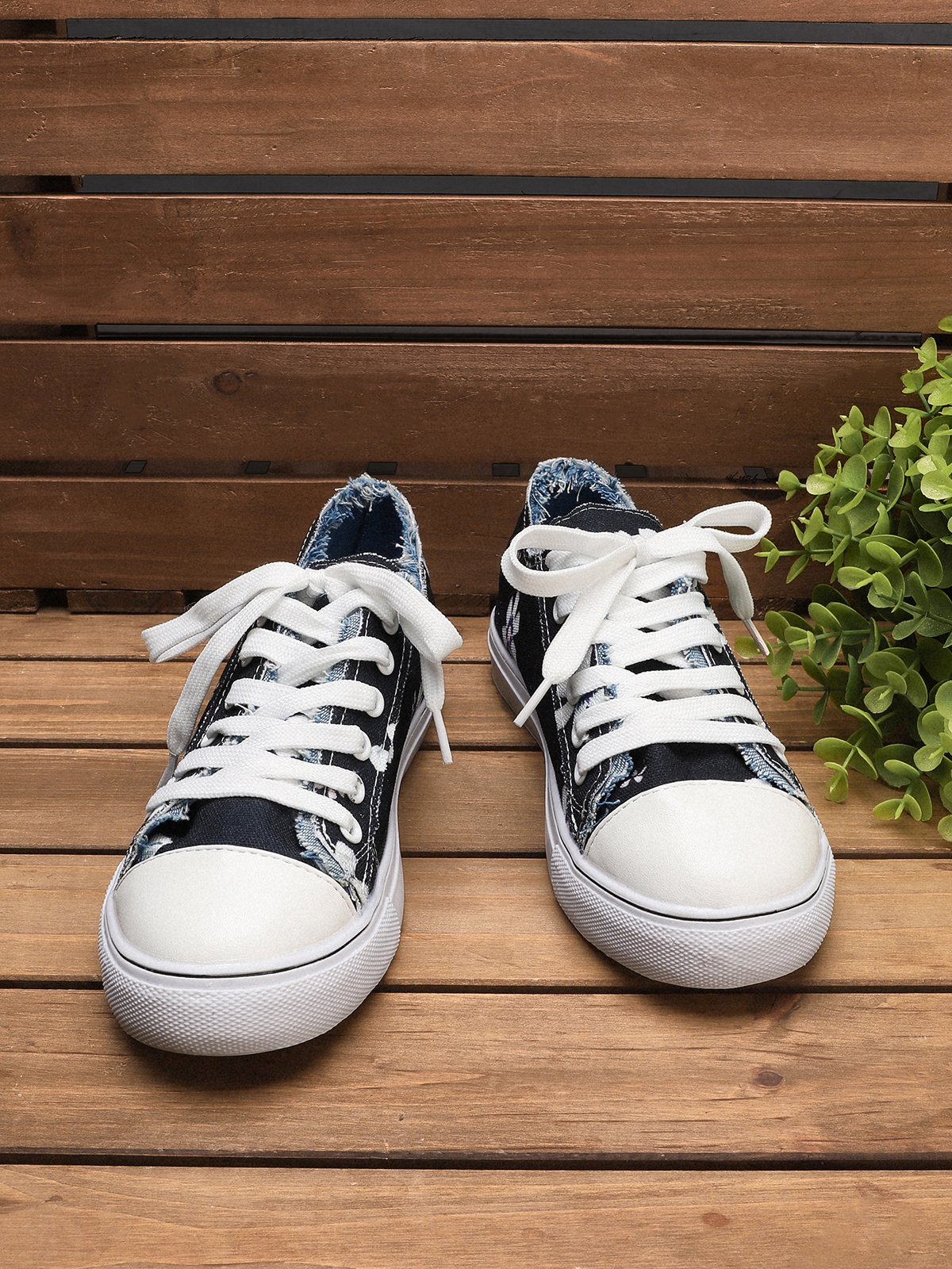Mocassins Décontractés en Toile à Talon Plat