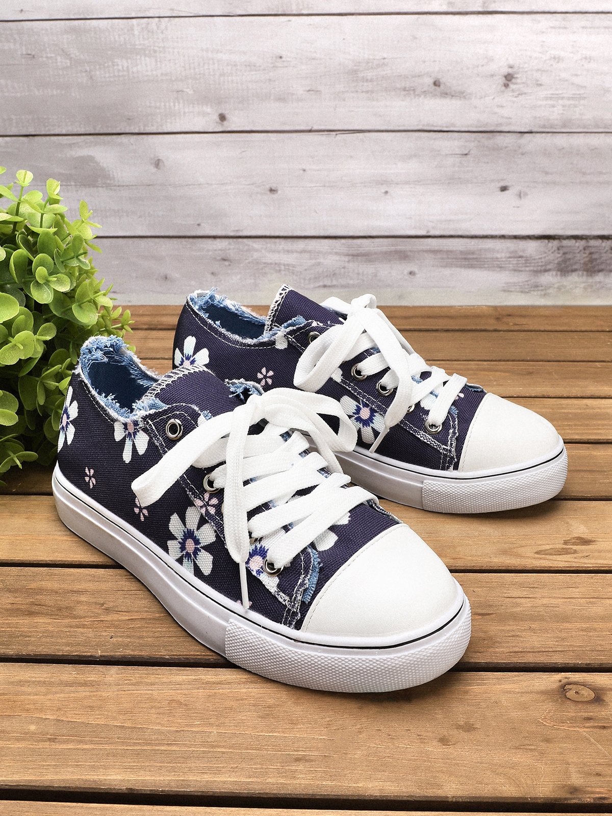 Mocassins Décontractés en Toile à Talon Plat
