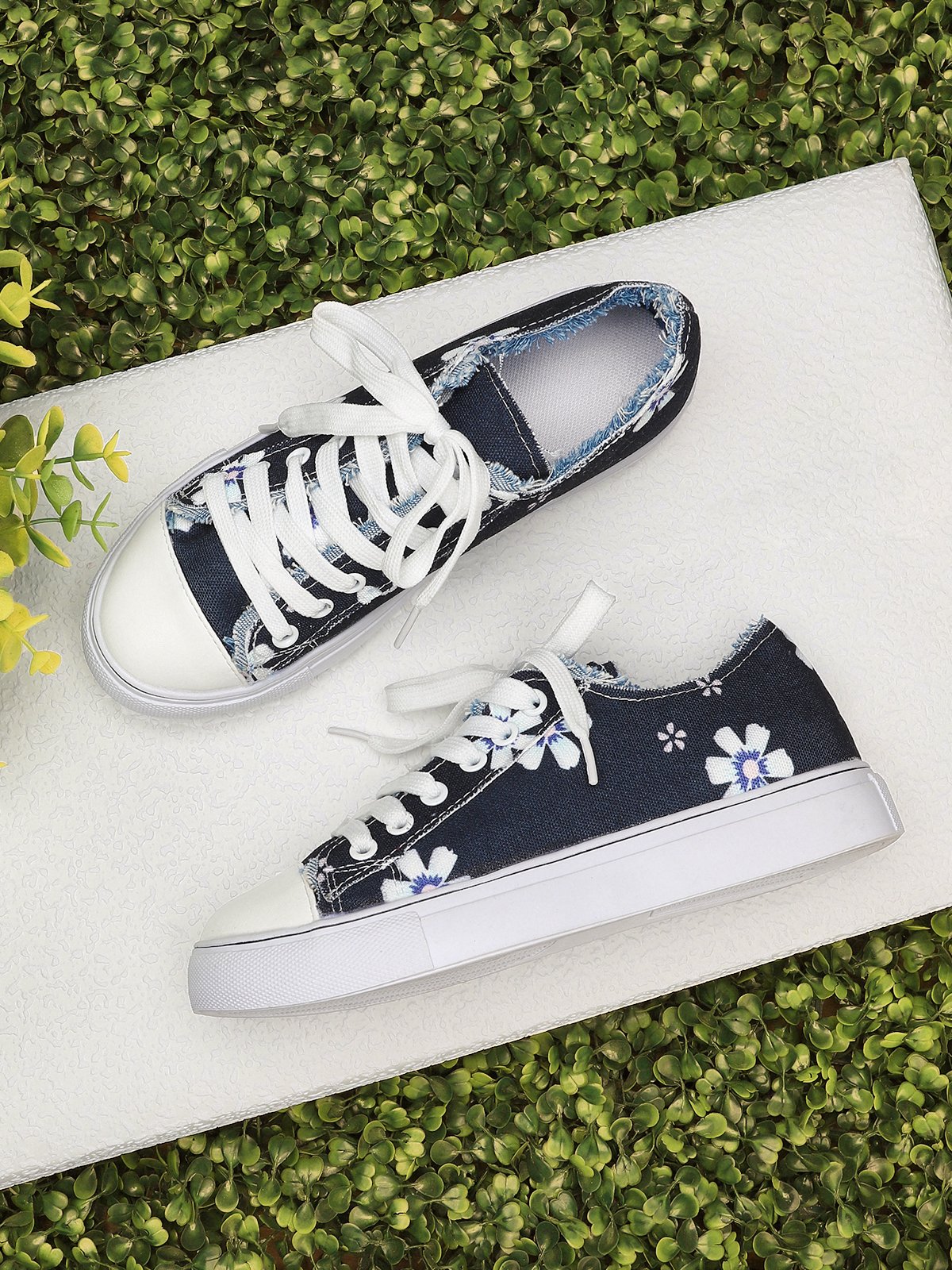 Mocassins Décontractés en Toile à Talon Plat