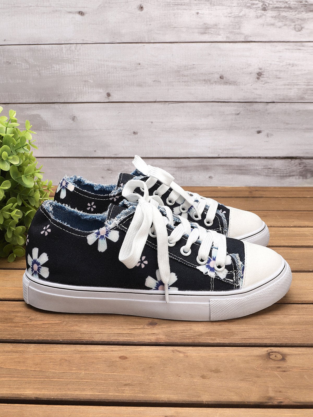 Mocassins Décontractés en Toile à Talon Plat