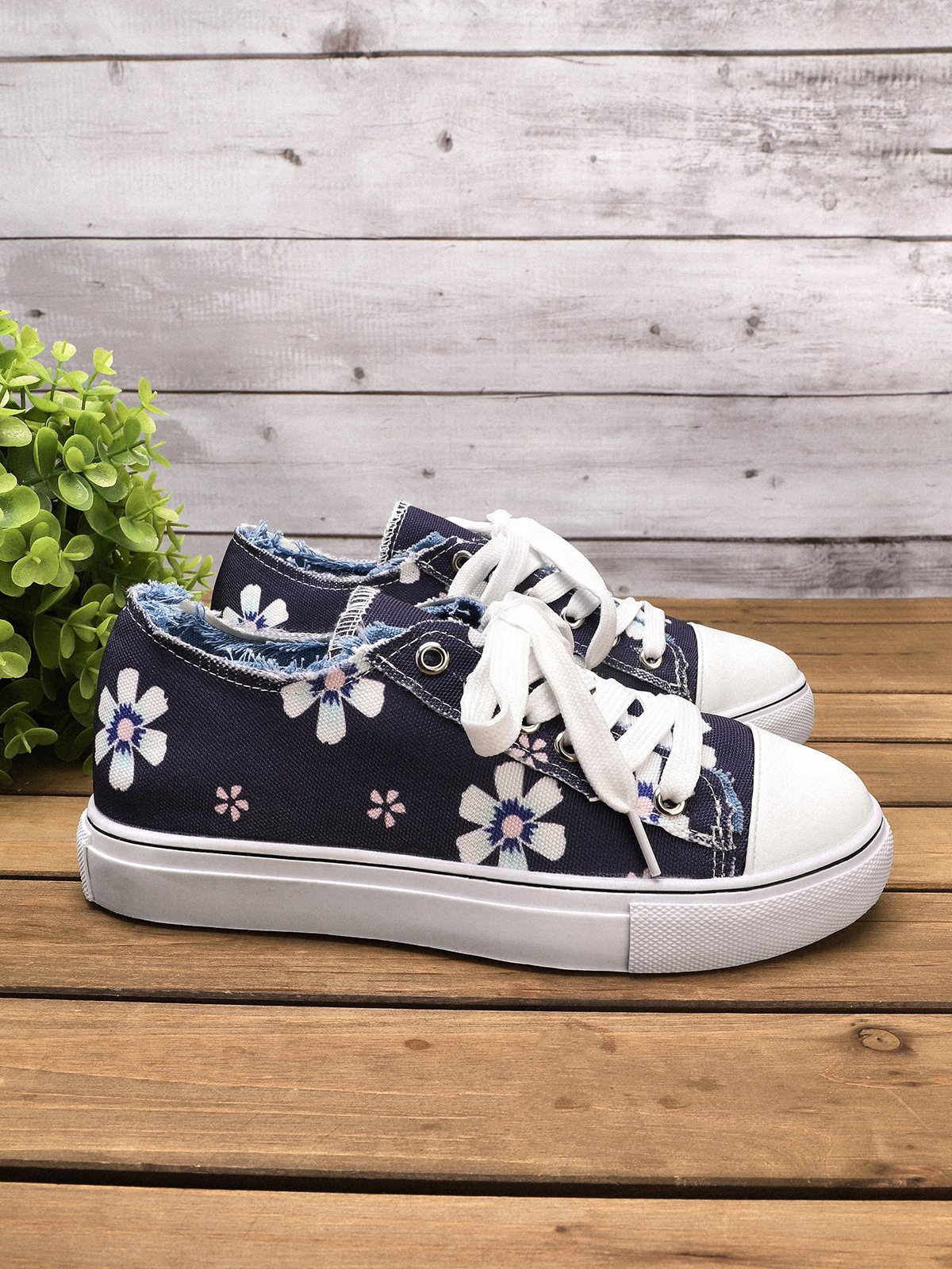 Mocassins Décontractés en Toile à Talon Plat