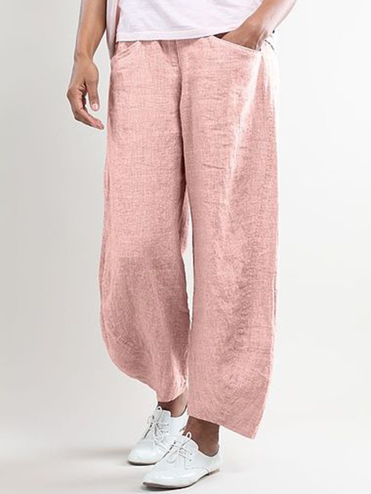 Été avec Poches Droit Décontracté Pantalons Capri