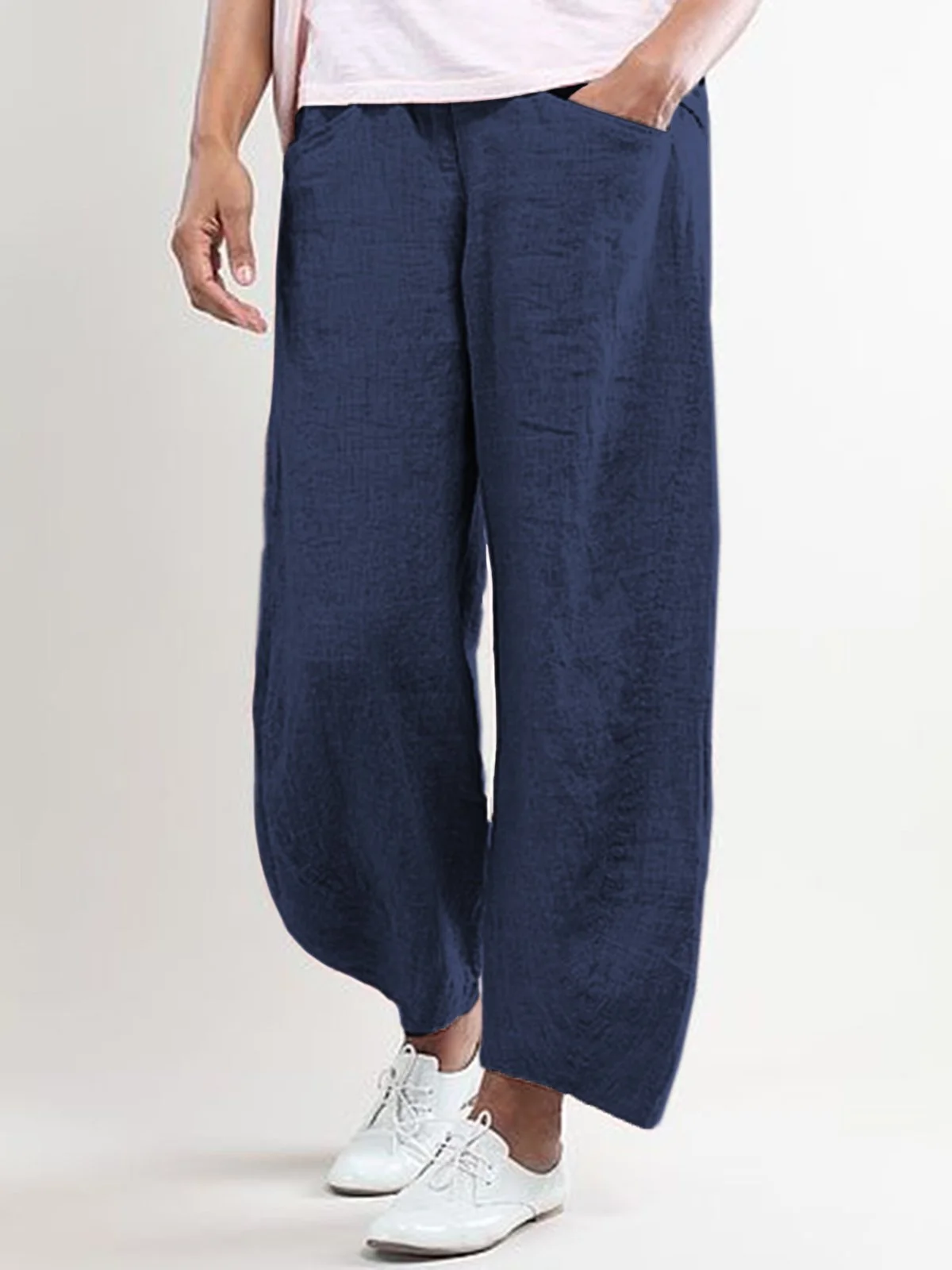 Été avec Poches Droit Décontracté Pantalons Capri