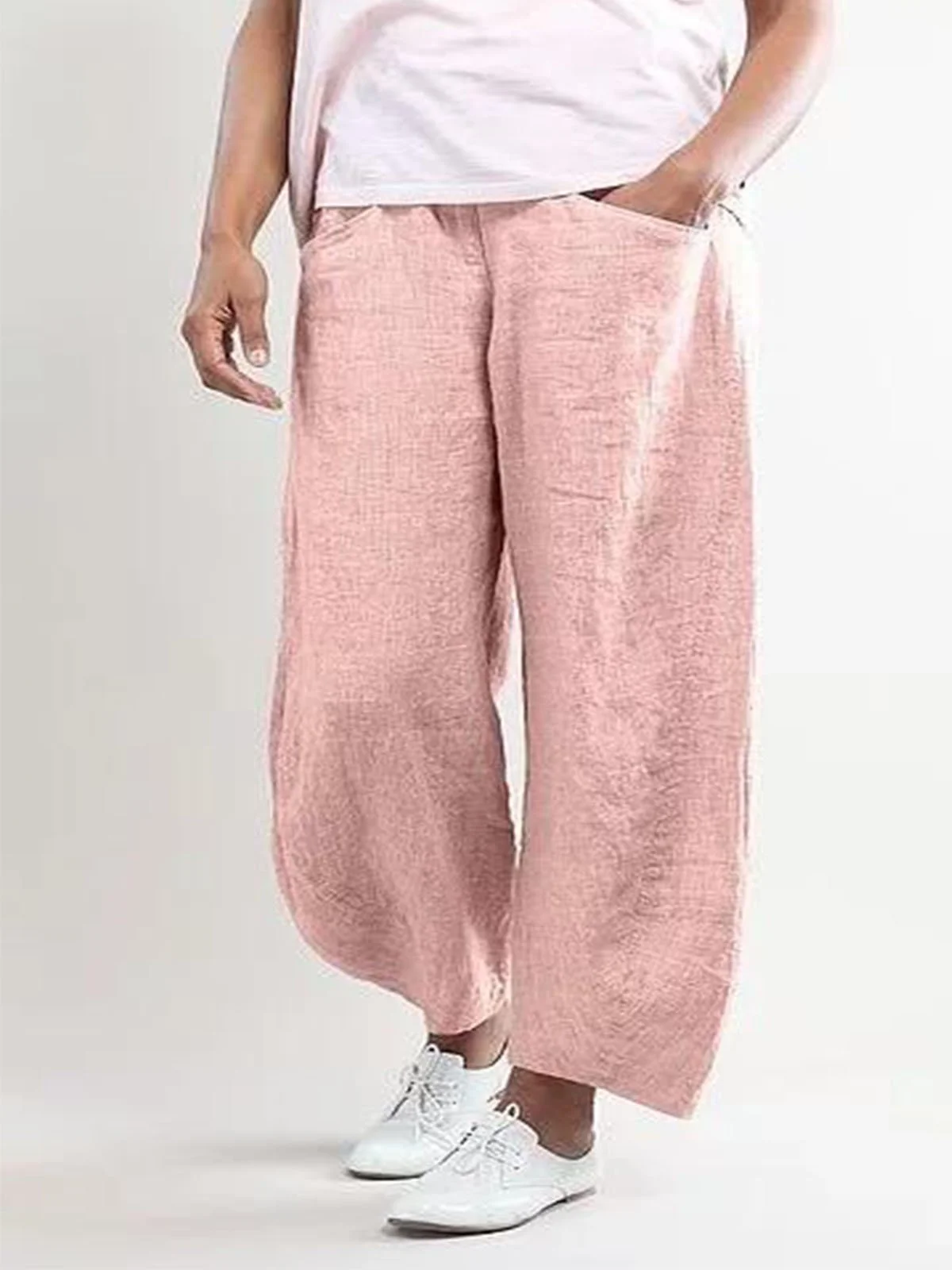 Été avec Poches Droit Décontracté Pantalons Capri