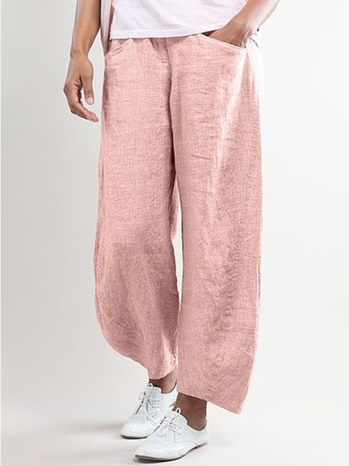 Été avec Poches Droit Décontracté Pantalons Capri