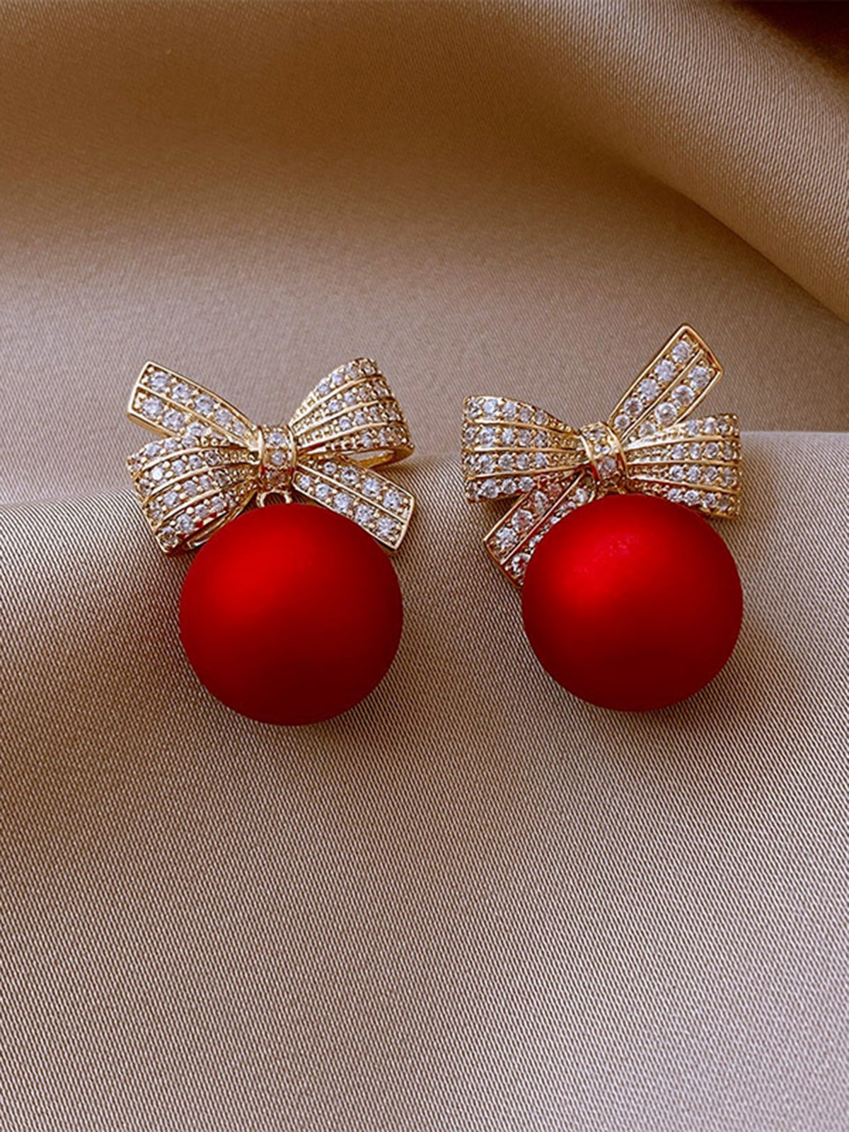 Boucles d'oreilles Femme Toutes Les Saisons Élégant Papillon Métal Fête Perle Noël Pendre