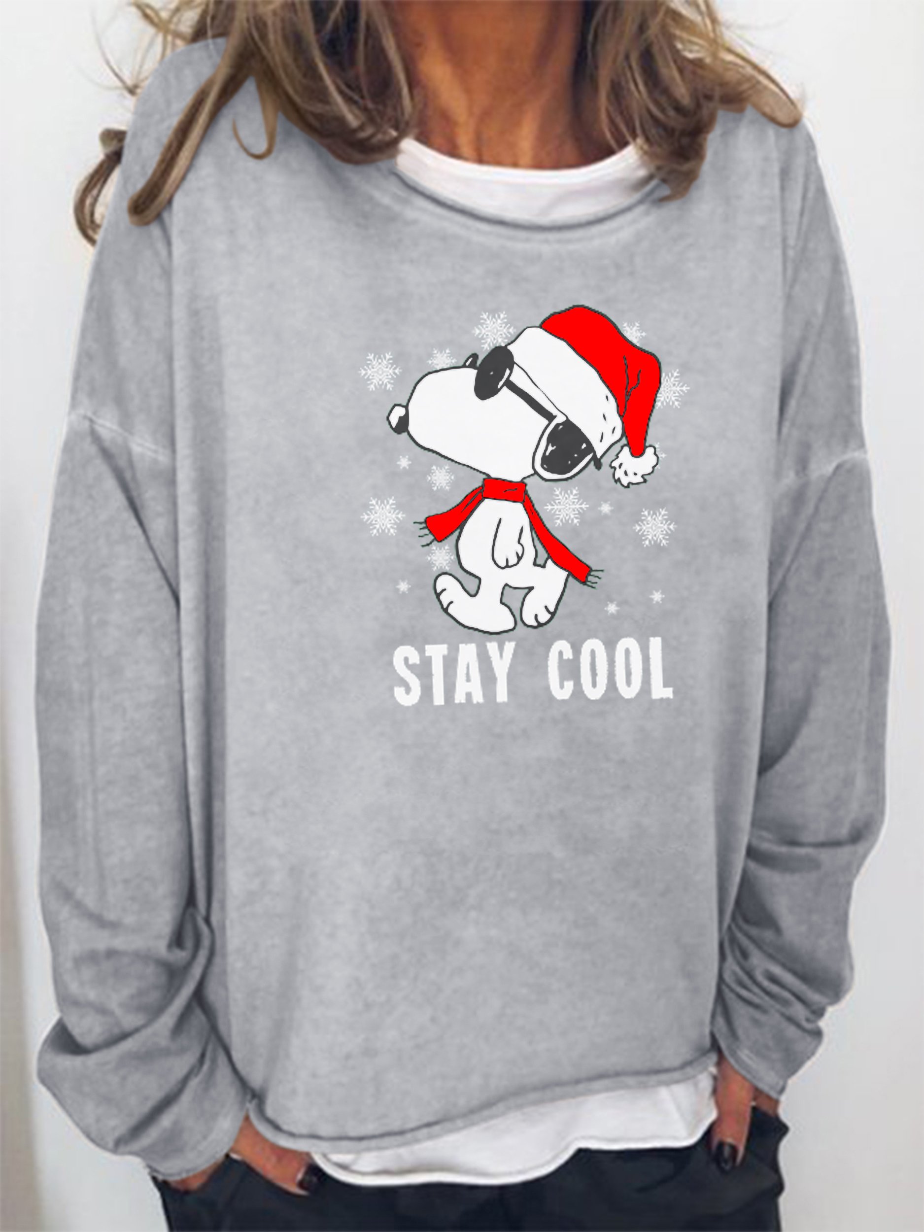 Sweat-shirts Femmes Décontracté Imprimé d'Animal Automne Col Rond Poids Moyen Micro-élasticité Quotidien en Mélangé de Coton Régulier