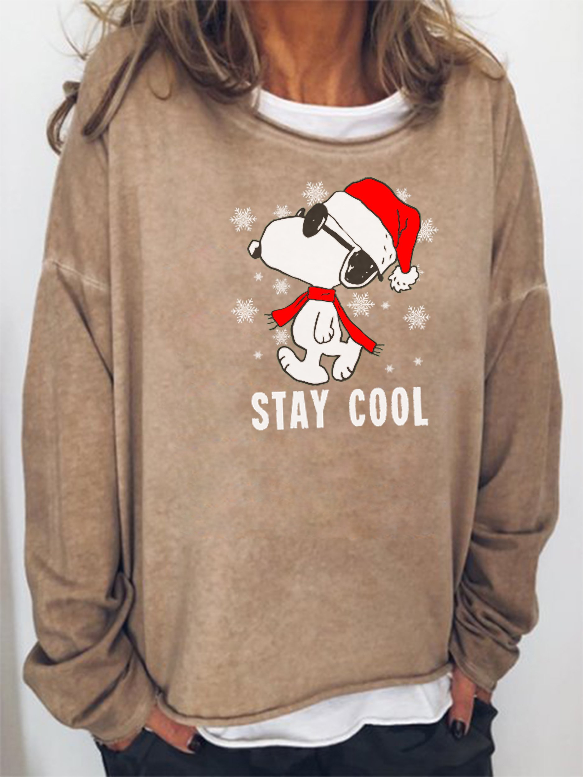 Sweat-shirts Femmes Décontracté Imprimé d'Animal Automne Col Rond Poids Moyen Micro-élasticité Quotidien en Mélangé de Coton Régulier