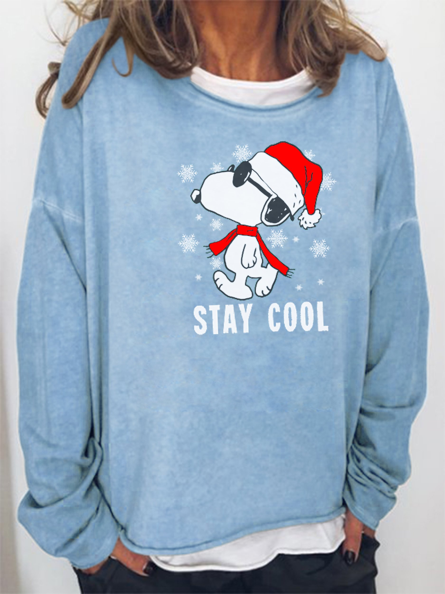 Sweat-shirts Femmes Décontracté Imprimé d'Animal Automne Col Rond Poids Moyen Micro-élasticité Quotidien en Mélangé de Coton Régulier