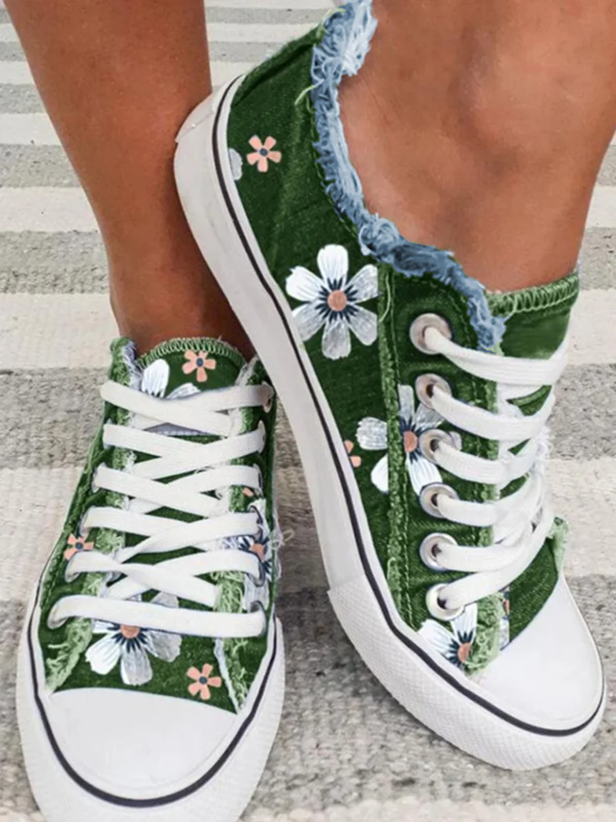 Mocassins Décontractés en Toile à Talon Plat