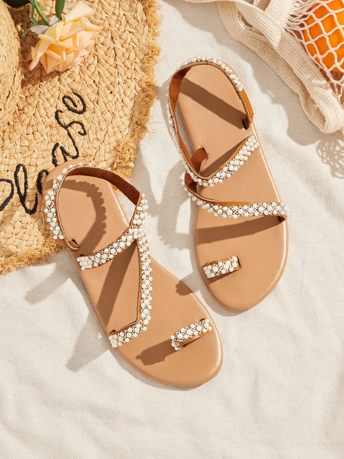 Sandales de Plage/ Mariage Boho Perlées avec Fait à La Main pour Femmes