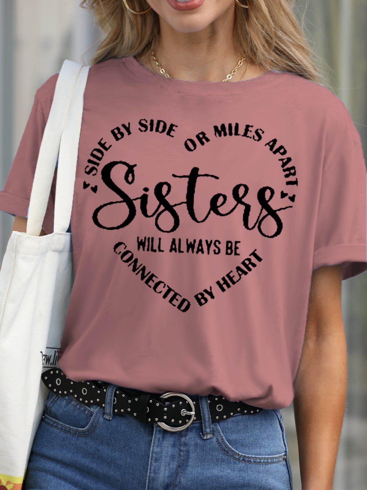 T-shirts Décontracté Imprimé de Lettre Été Col Rond Poids Moyen Quotidien Manches Courtes Régulier Droit pour Femmes