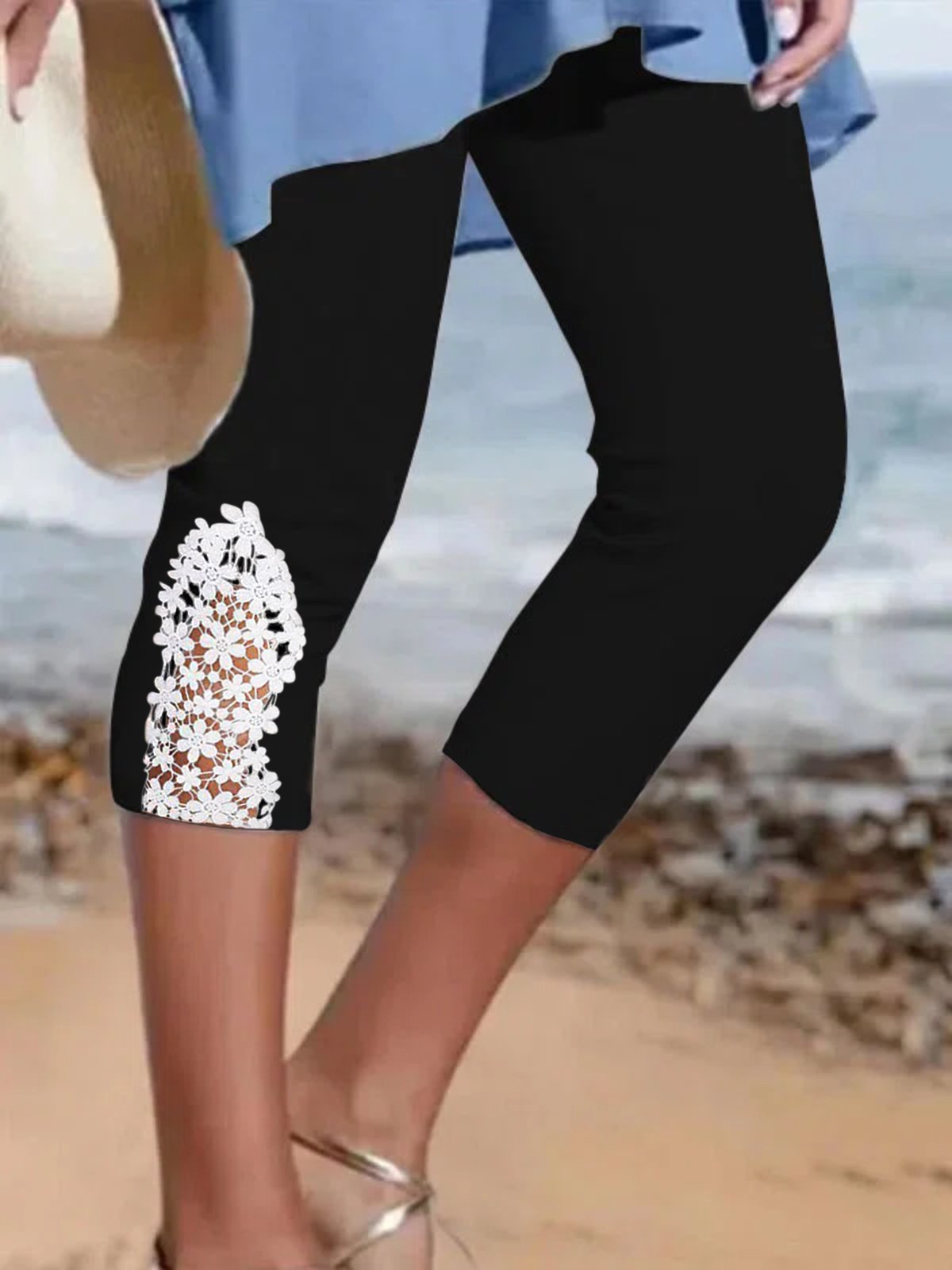 Legging Décontracté Micro-Élasticité Écourtés Vacances Quotidien Femme 