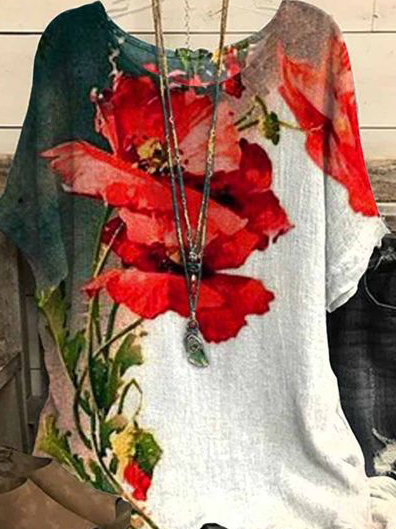T-shirts Femmes Été Décontracté Abstrait Graphique Polyester Aucune élasticité Quotidien Demi Manche Régulier Régulier