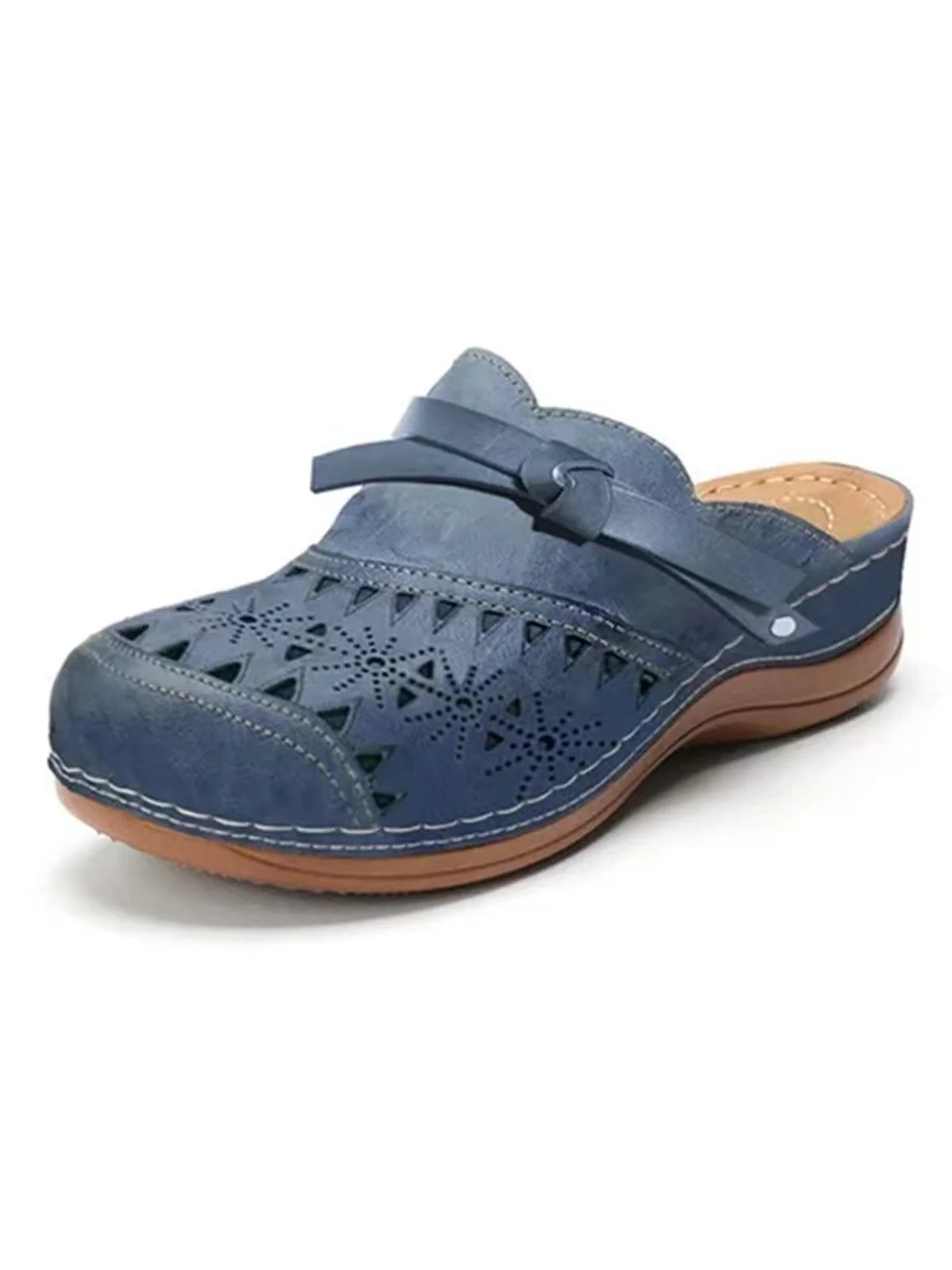 Ballerines Vintage Plaine Été Respirant Talon Bas PU PU Birkenstock Polyuréthane pour Femme