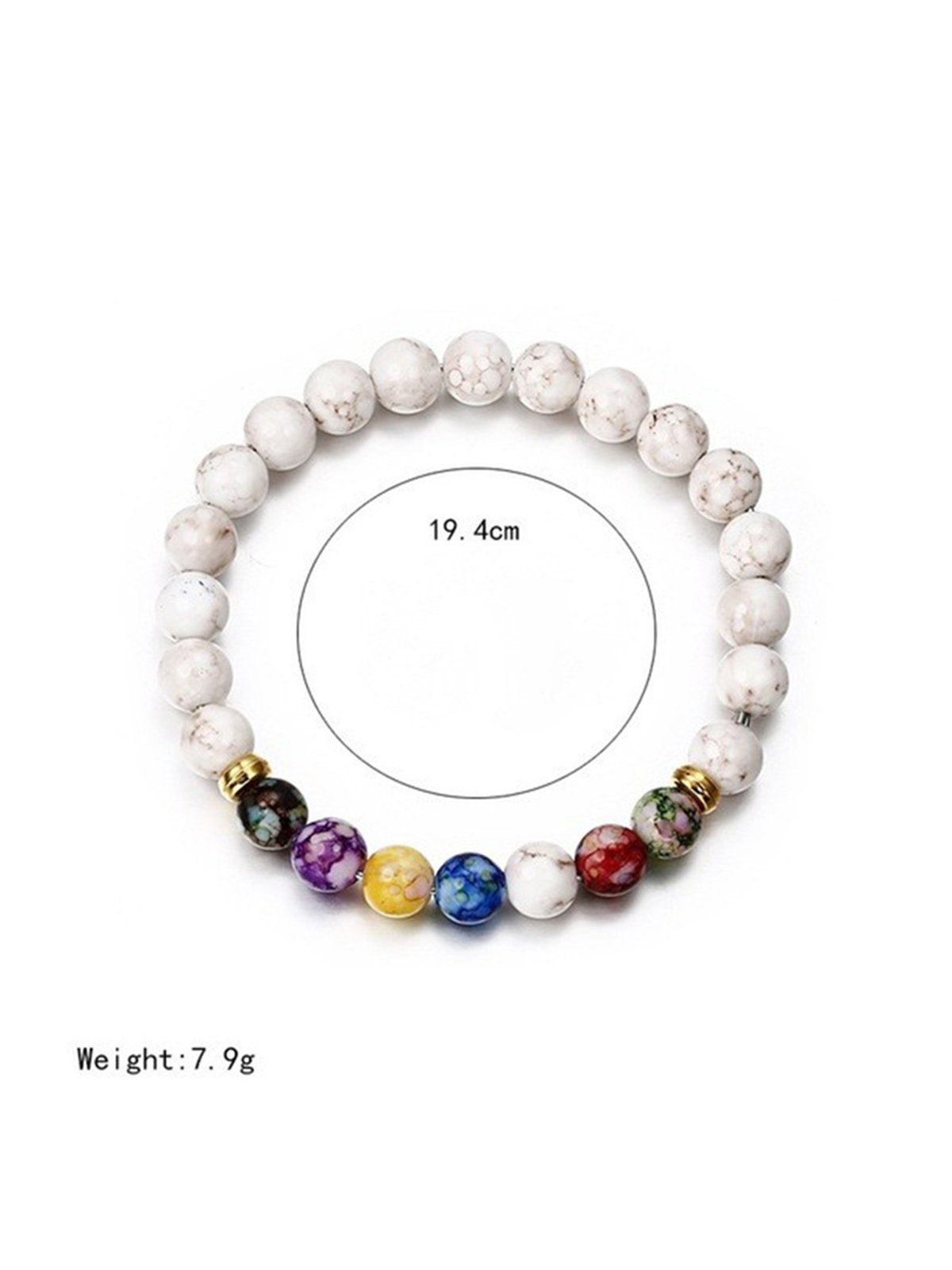 Bracelet Vintage Bloc de Couleur Toutes les Saisons Quotidien Perles Cristal Plage Style Chaîne Bracelets Cristal pour Femme