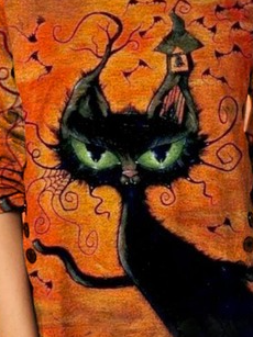 T-shirts Femmes Décontracté Printemps / Automne Imprimé d'Animal image Ample Jersey Toussaint Droit Régulier T.-N.-L.