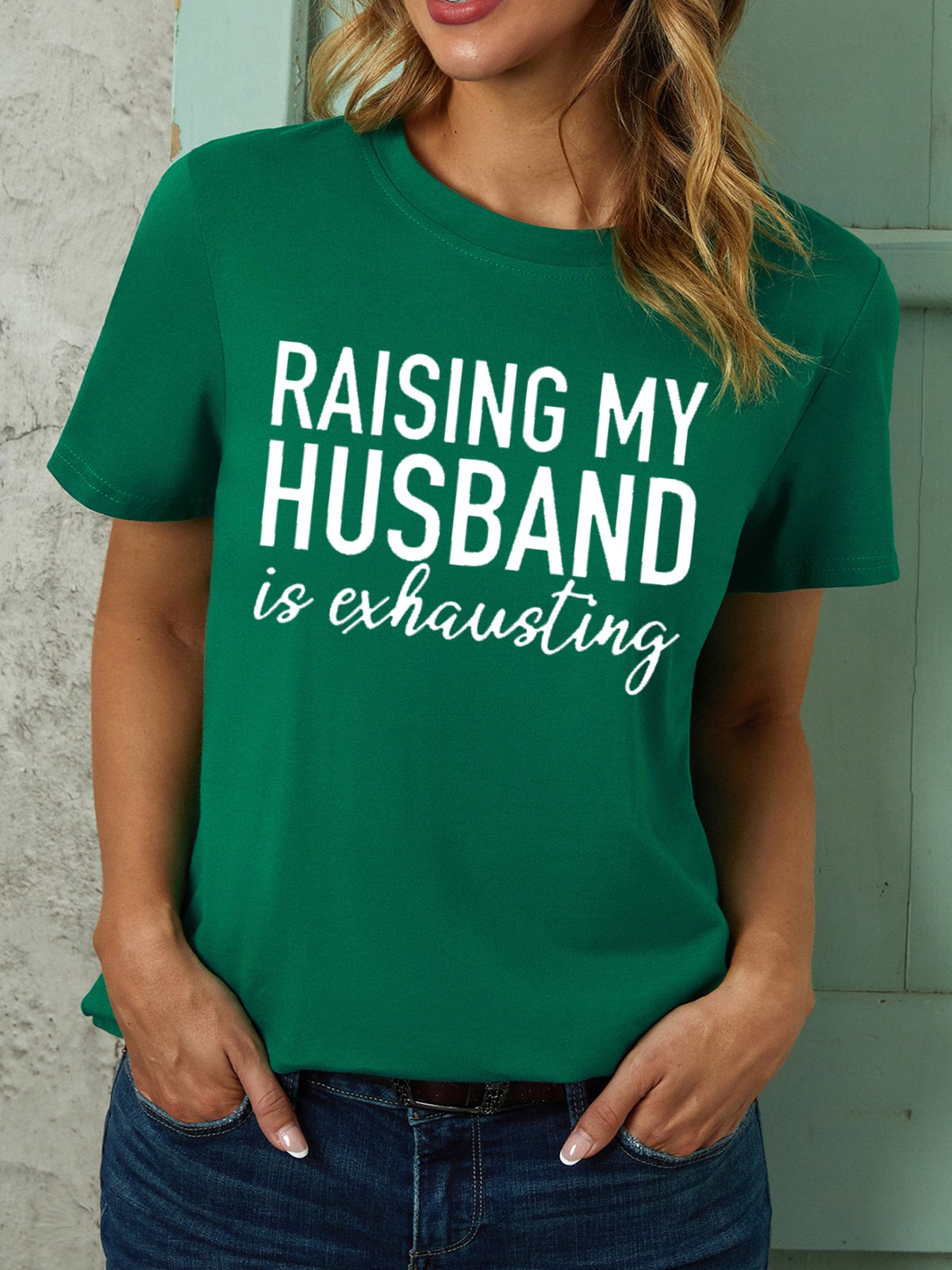 T-shirts Femmes Décontracté Imprimé de Lettre Été Coton Col Rond Micro-élasticité Quotidien Manches Courtes Droit