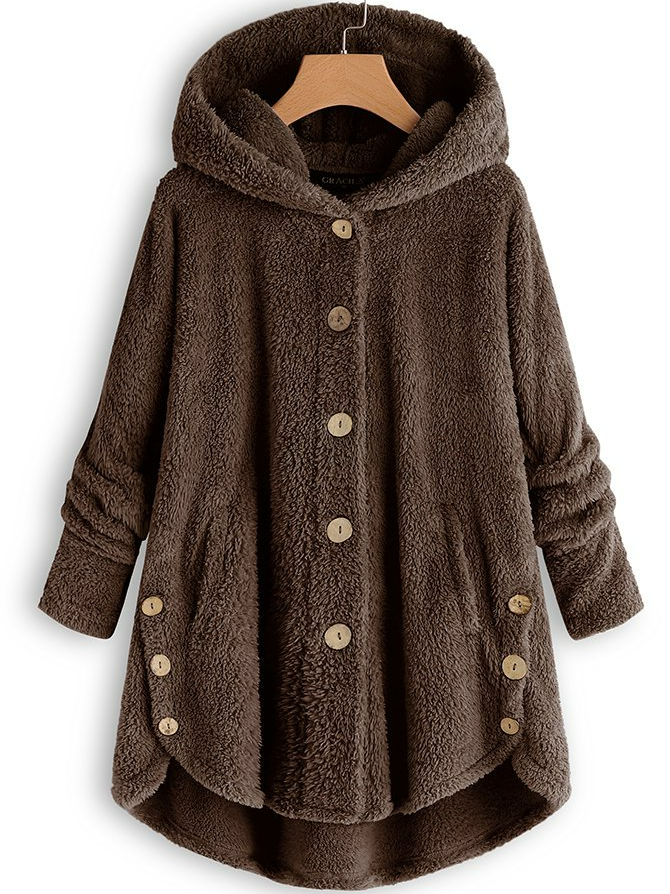 Peluche Manteau Confortable Manches Longues