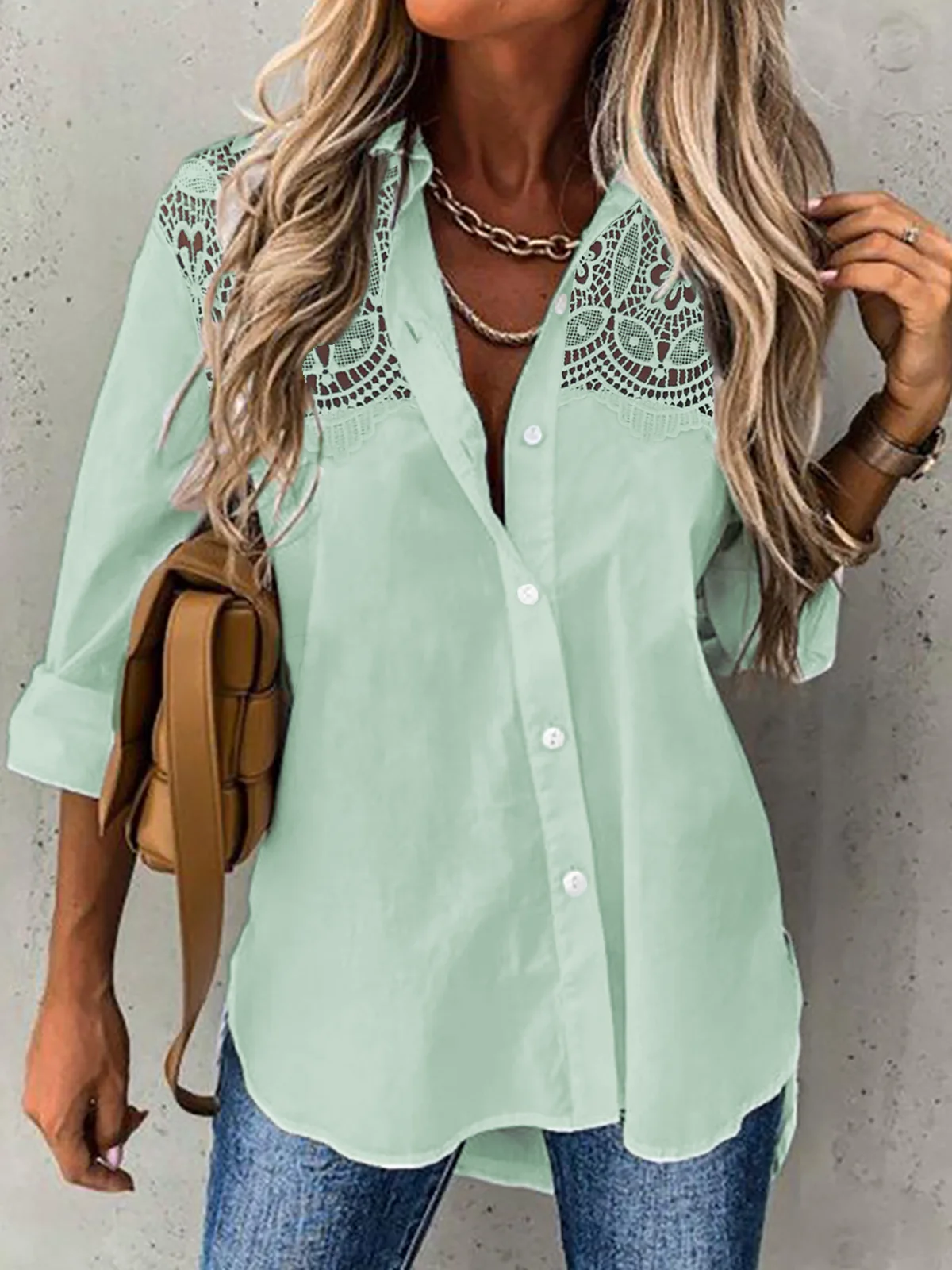 Blouse Femmes Décontracté Plain Automne Polyester Quotidien Ample Chaud liste Manches Longues Régulier
