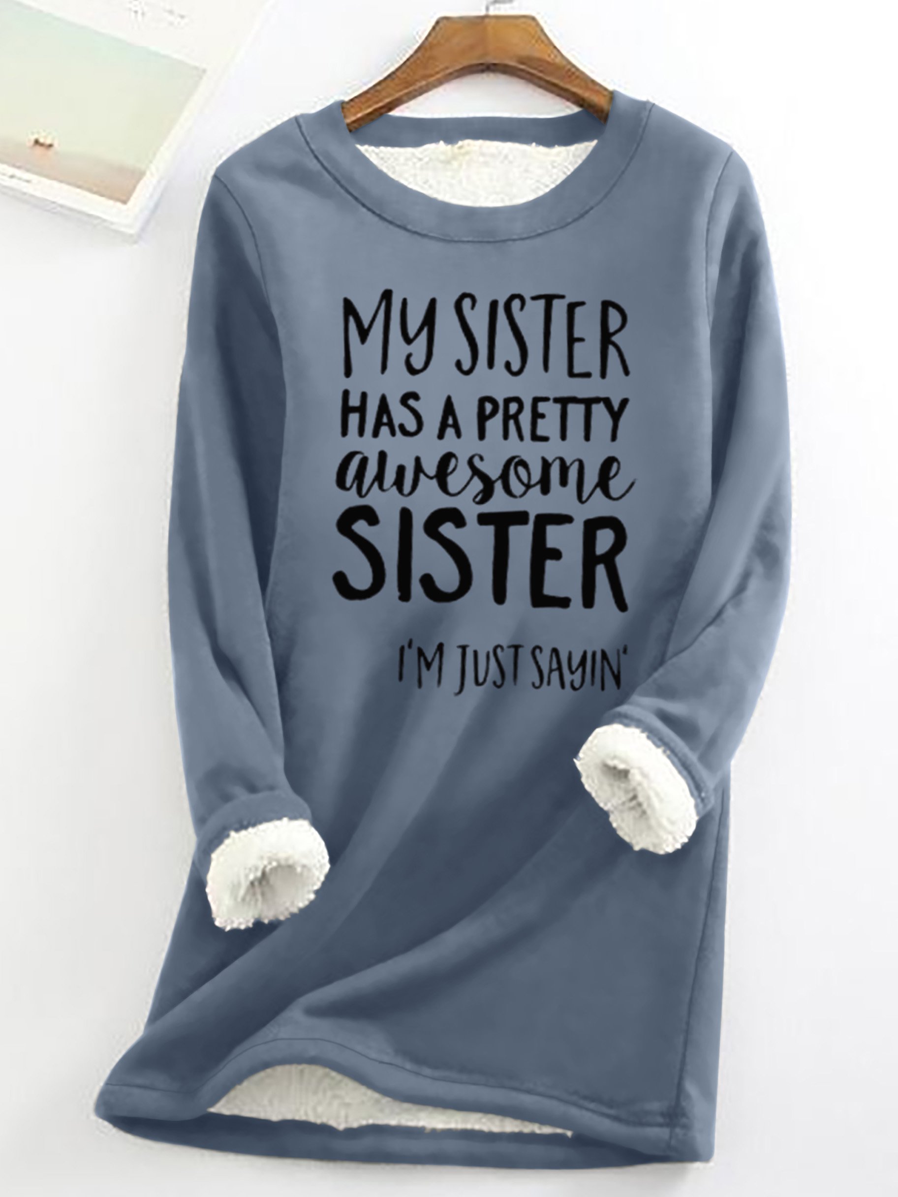 Sweat-shirts Femmes Printemps / Automne Simple Lettres de texte Poids lourd Micro-élasticité Ample Manches Longues Col Rond Droit