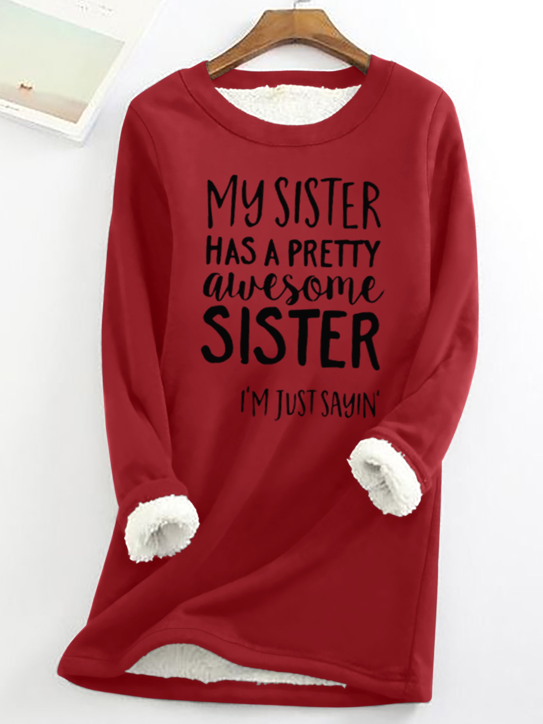 Sweat-shirts Femmes Printemps / Automne Simple Lettres de texte Poids lourd Micro-élasticité Ample Manches Longues Col Rond Droit