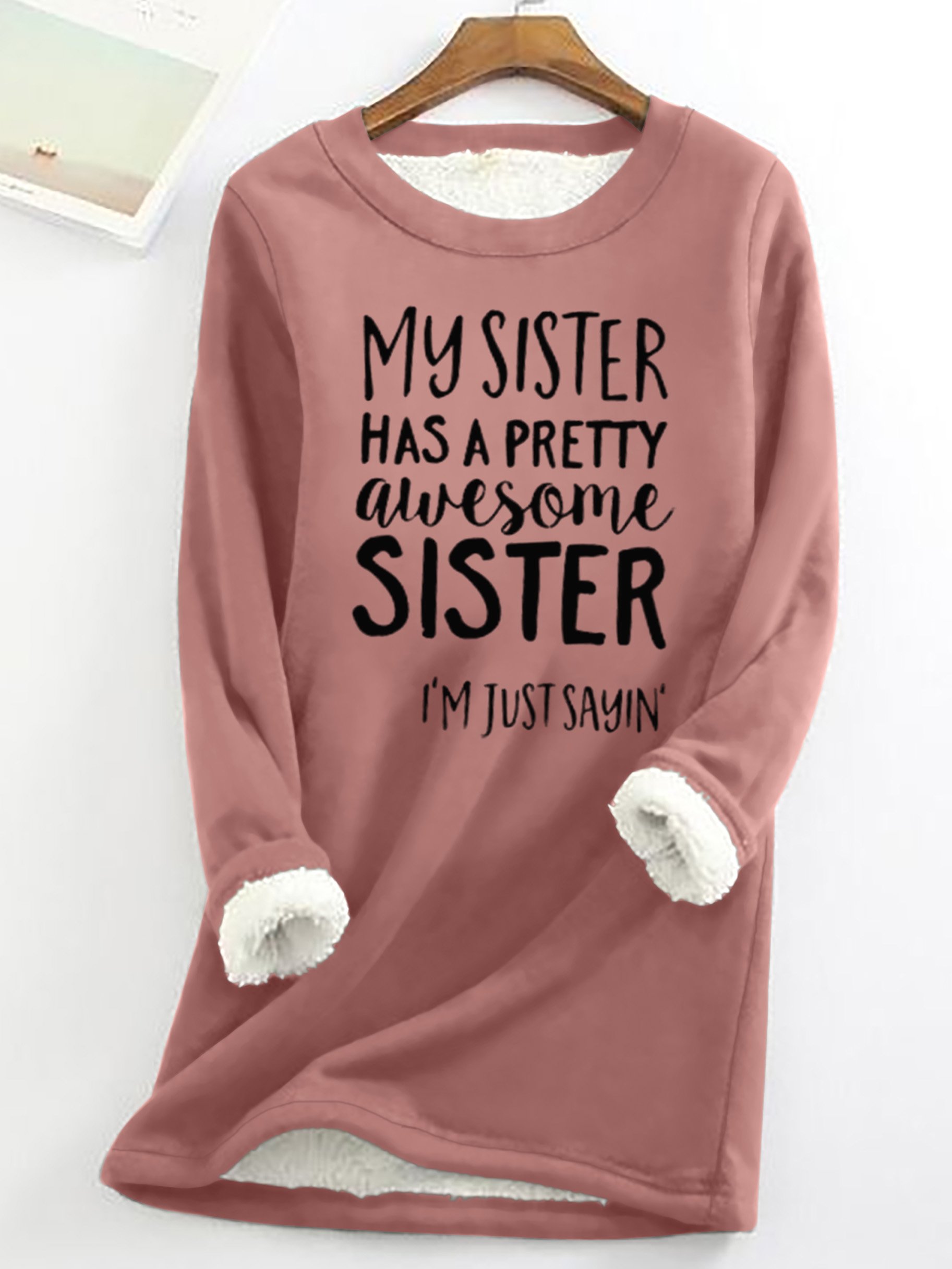 Sweat-shirts Femmes Printemps / Automne Simple Lettres de texte Poids lourd Micro-élasticité Ample Manches Longues Col Rond Droit