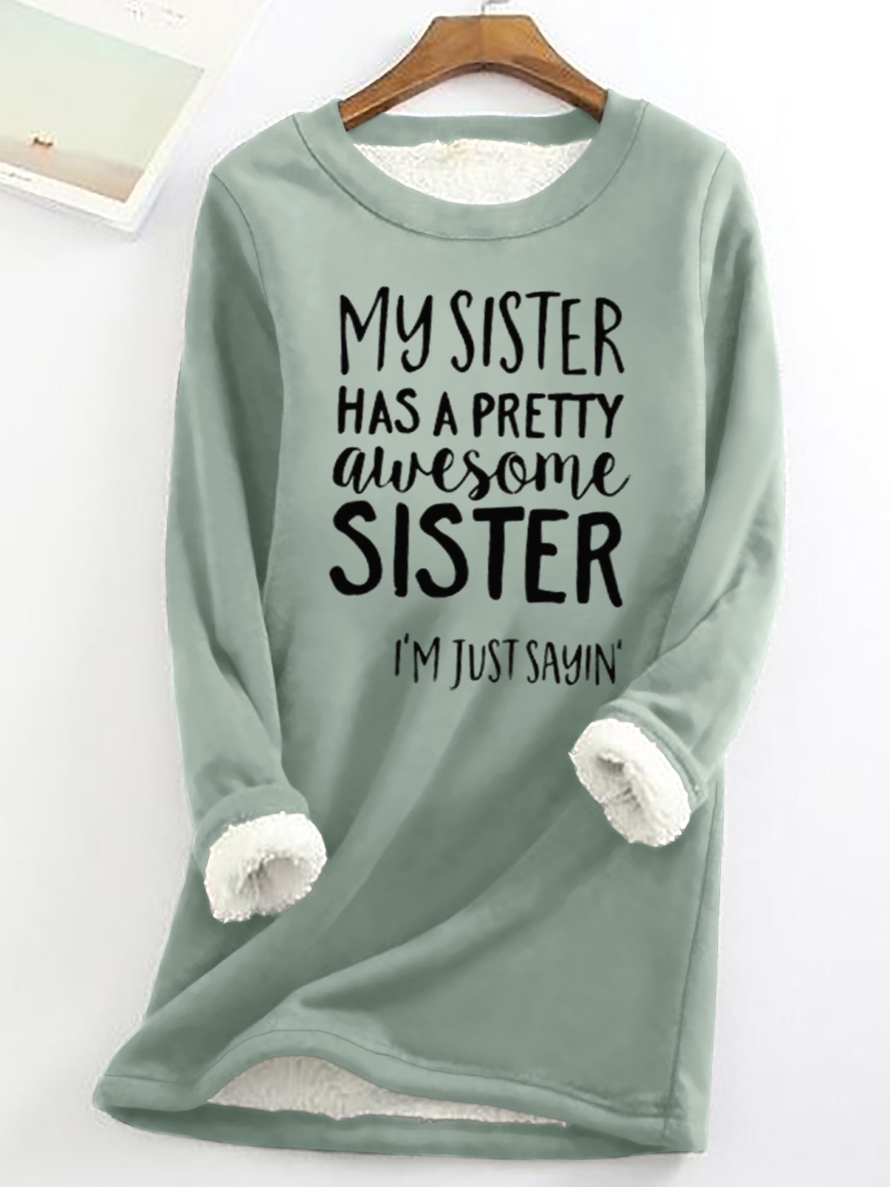 Sweat-shirts Femmes Printemps / Automne Simple Lettres de texte Poids lourd Micro-élasticité Ample Manches Longues Col Rond Droit