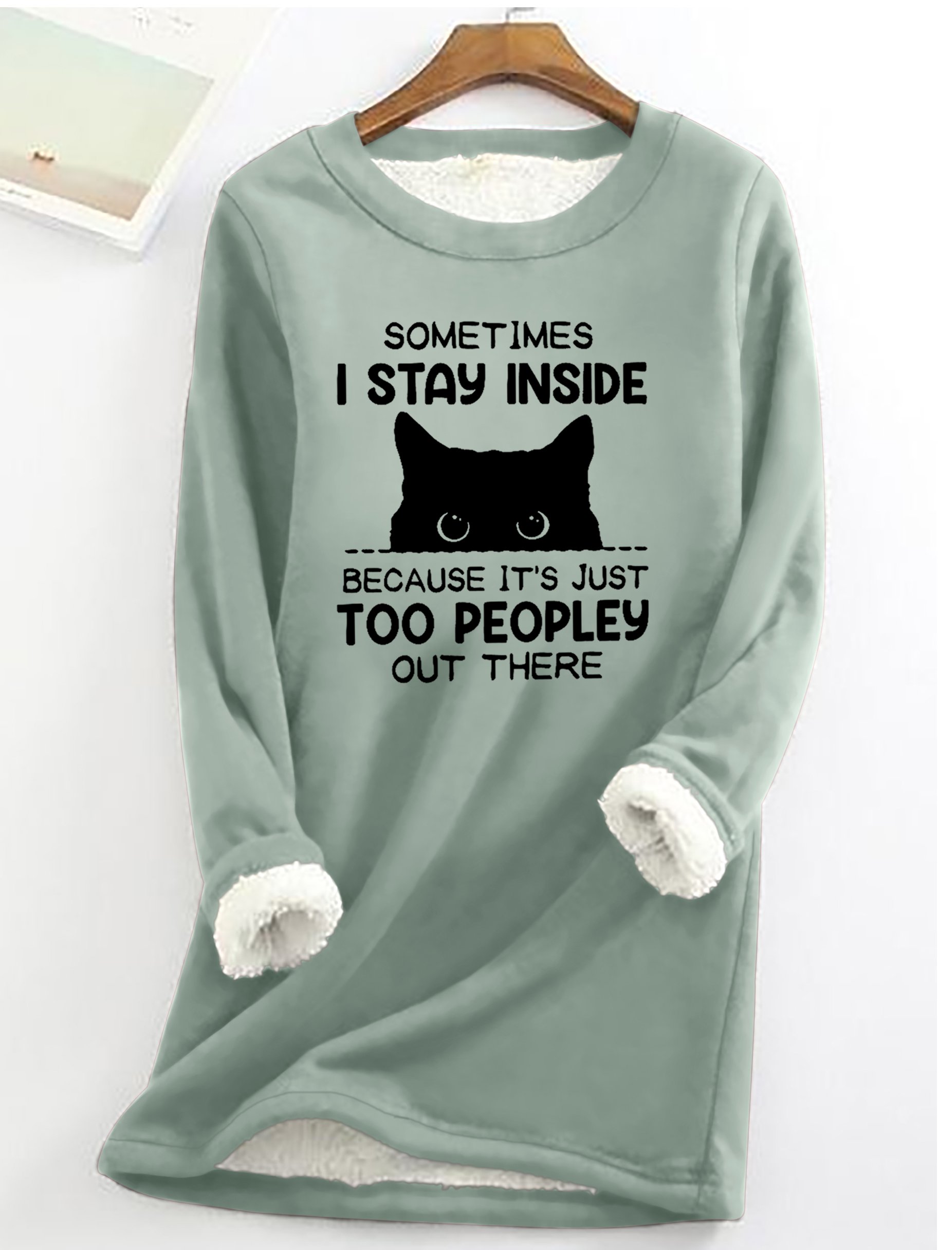 Sweat-shirts Femmes Printemps / Automne Simple Chat Polyester Quotidien Ample Manches Longues Col Rond Régulier