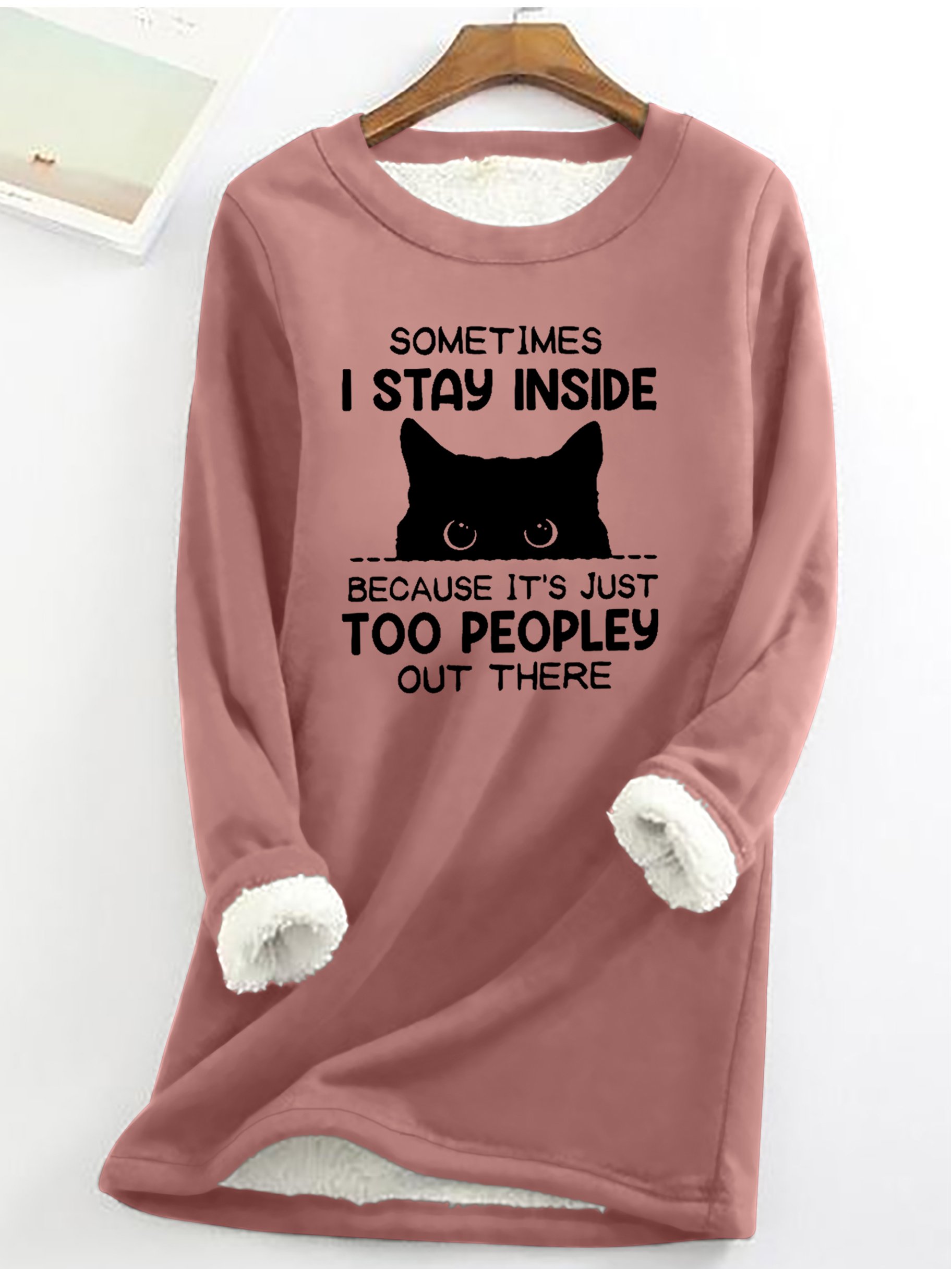 Sweat-shirts Femmes Printemps / Automne Simple Chat Polyester Quotidien Ample Manches Longues Col Rond Régulier